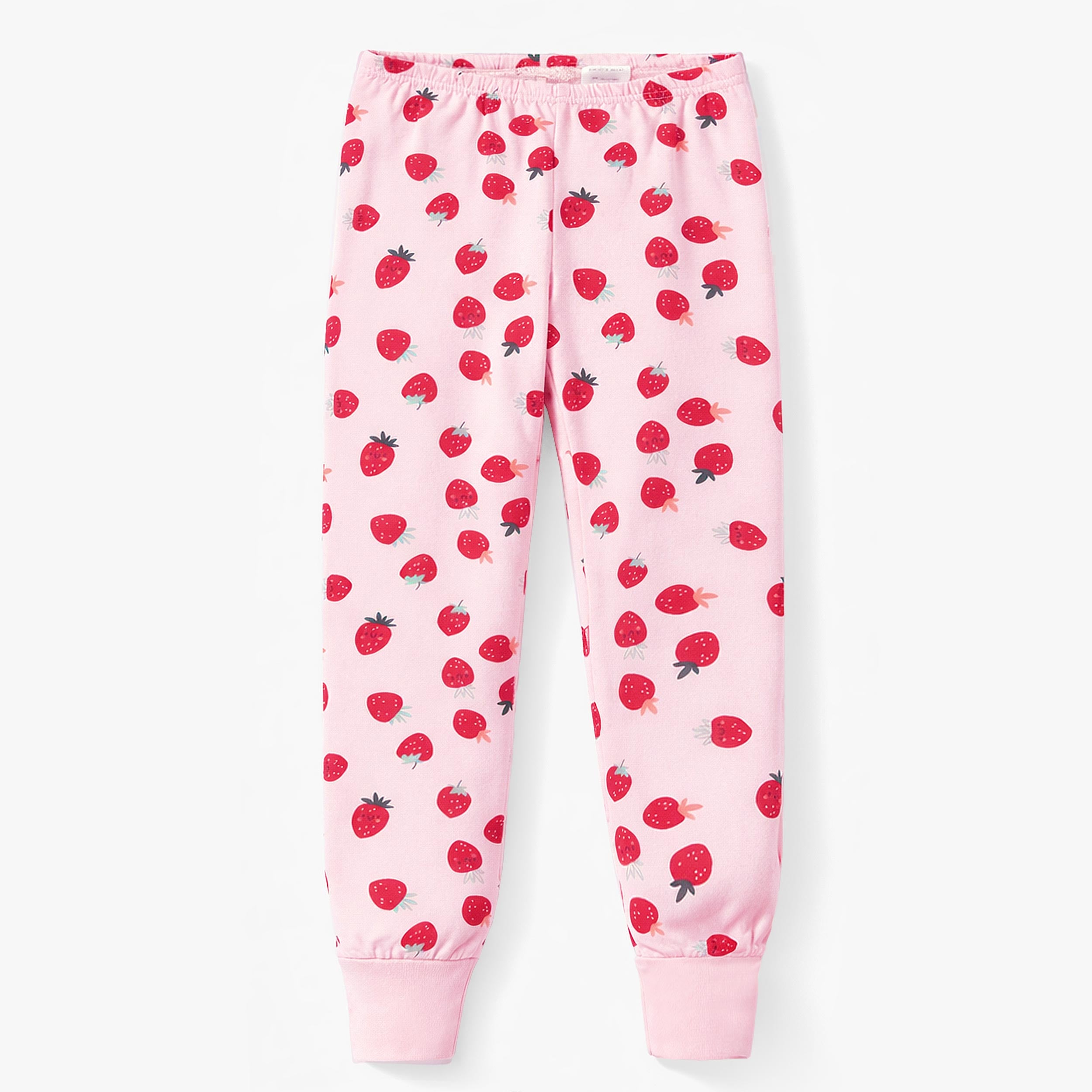 Pantalon du pyjama deux pièces rose à motifs de fraises, enfant 