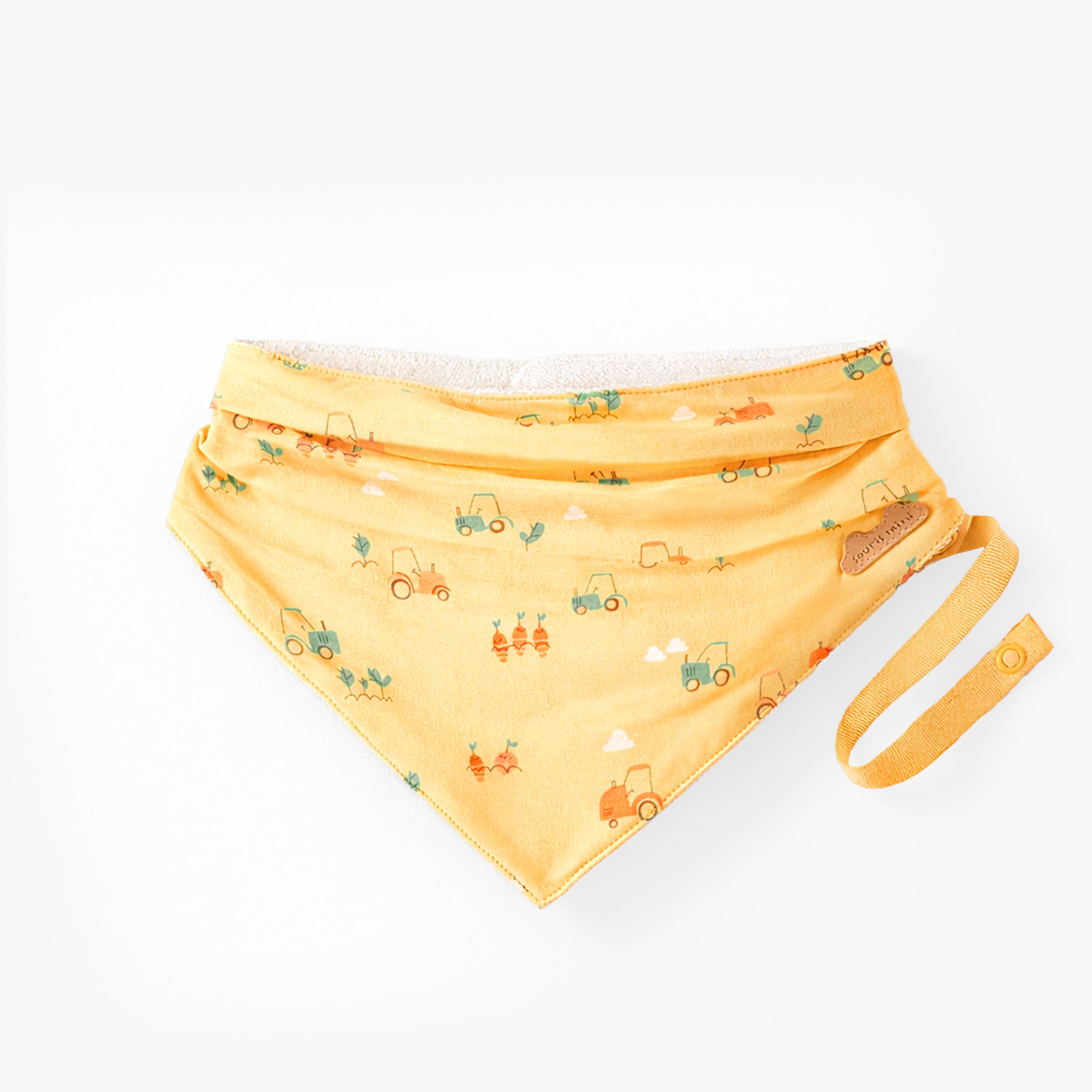 Bavoir jaune à motifs, naissance - Souris Mini