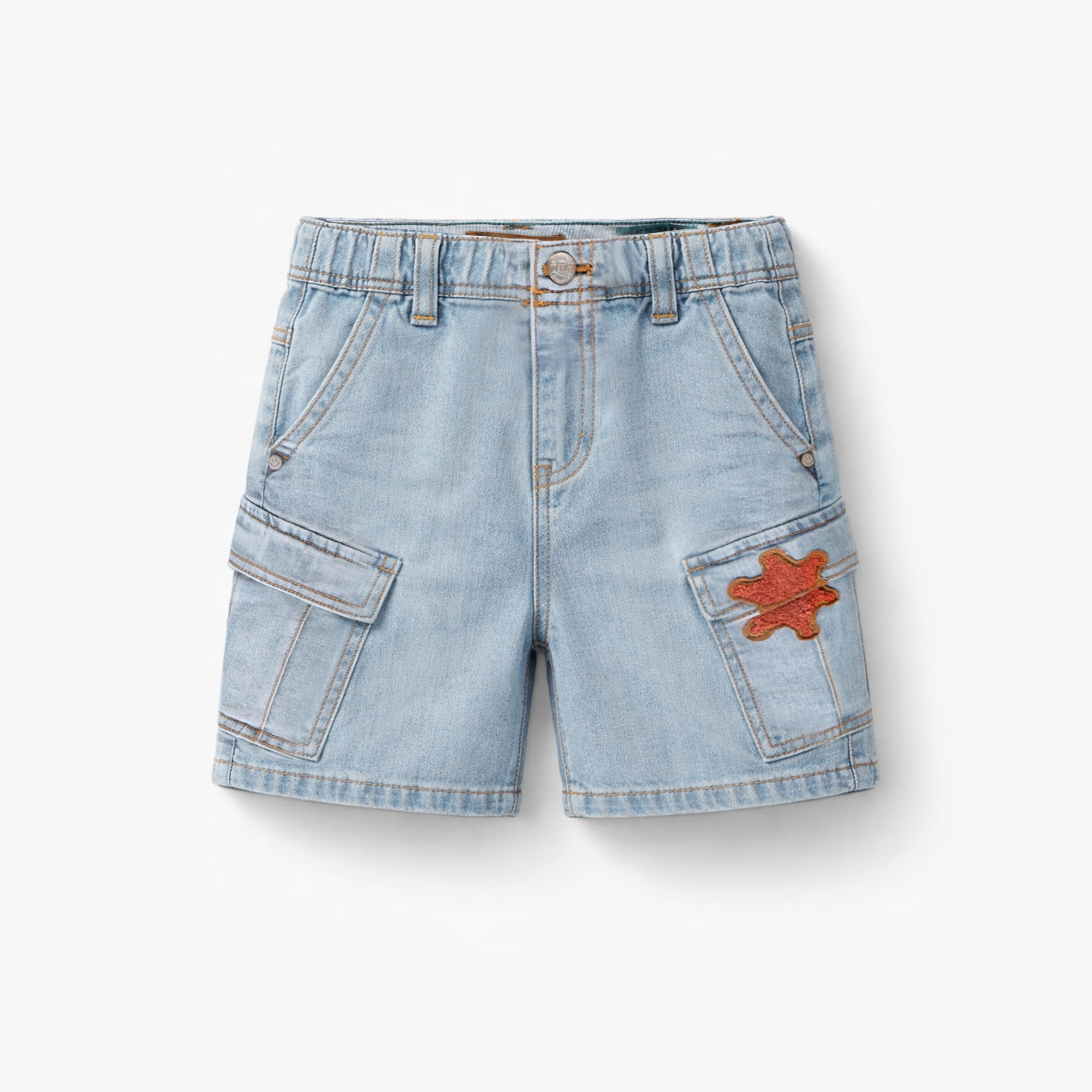 Bermuda bleu pâle en denim avec écusson étoile, enfant - Souris Mini