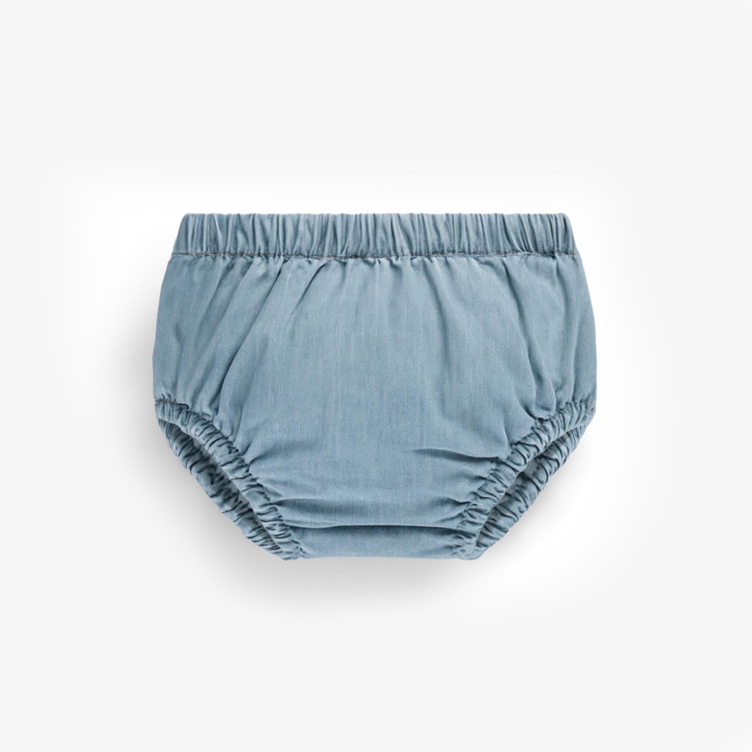 Bloomer en denim avec broderie anglaise, naissance 