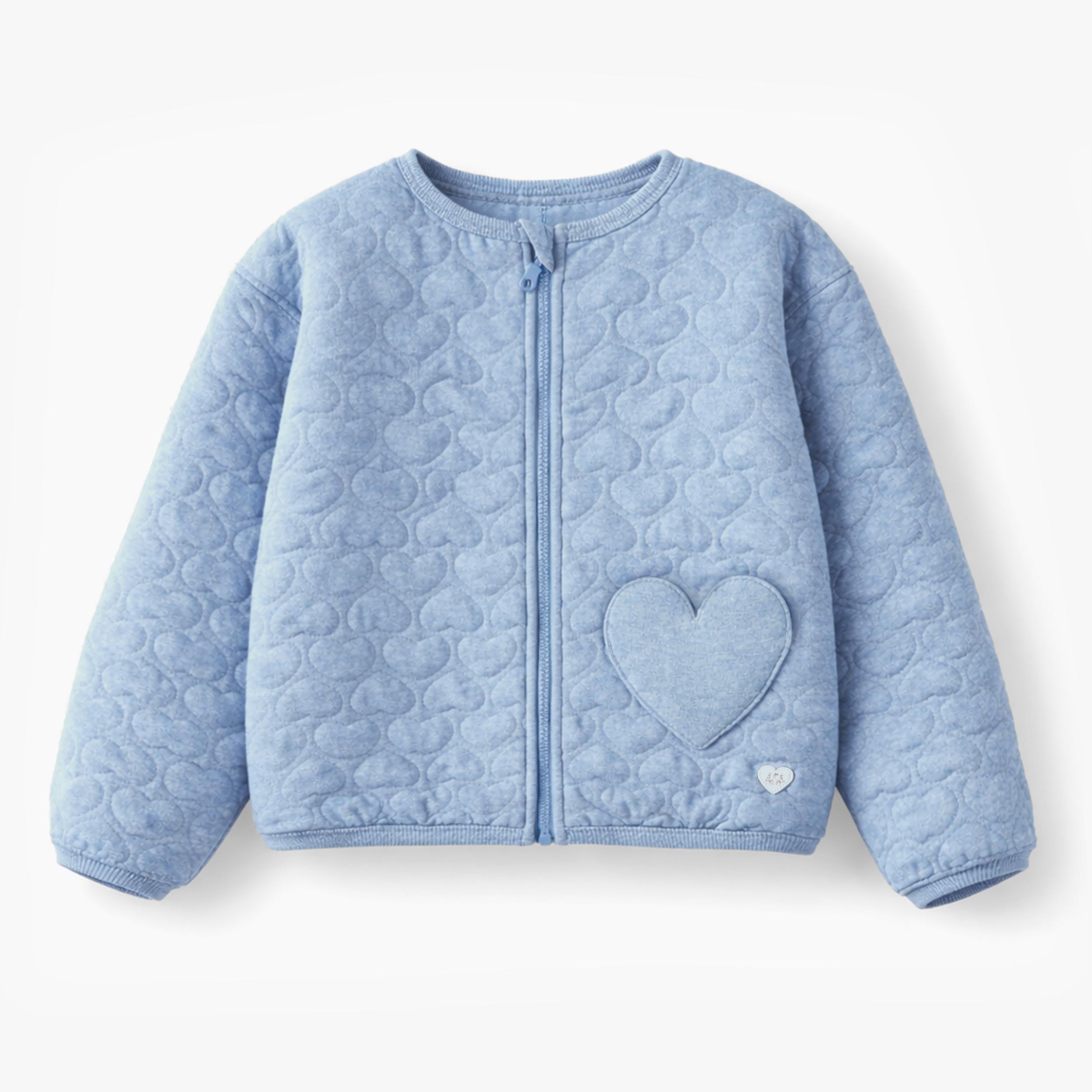 Blouson bleu avec matelassé de cœurs, enfant - Souris Mini
