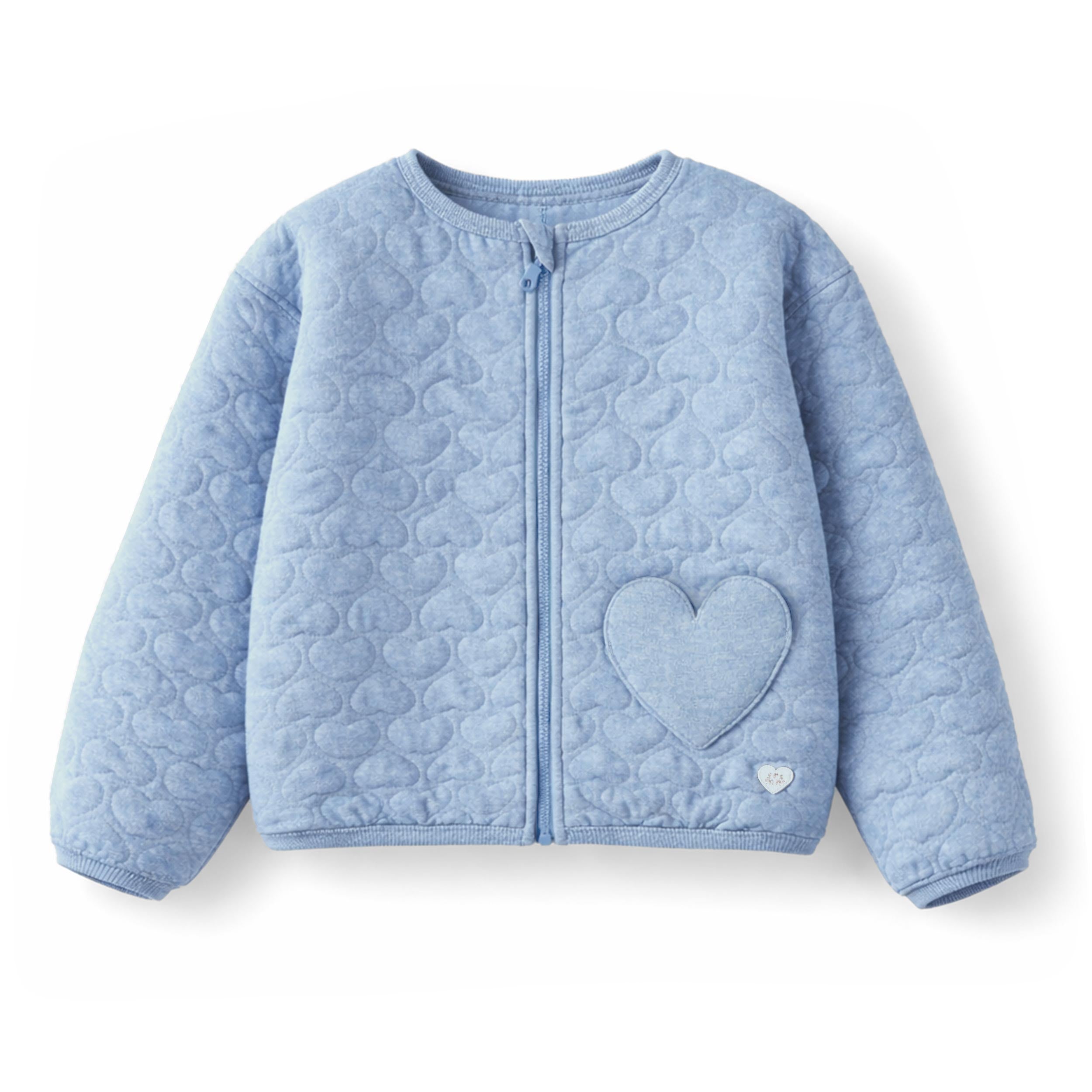 Blouson bleu avec matelassé de cœurs, enfant - Souris Mini