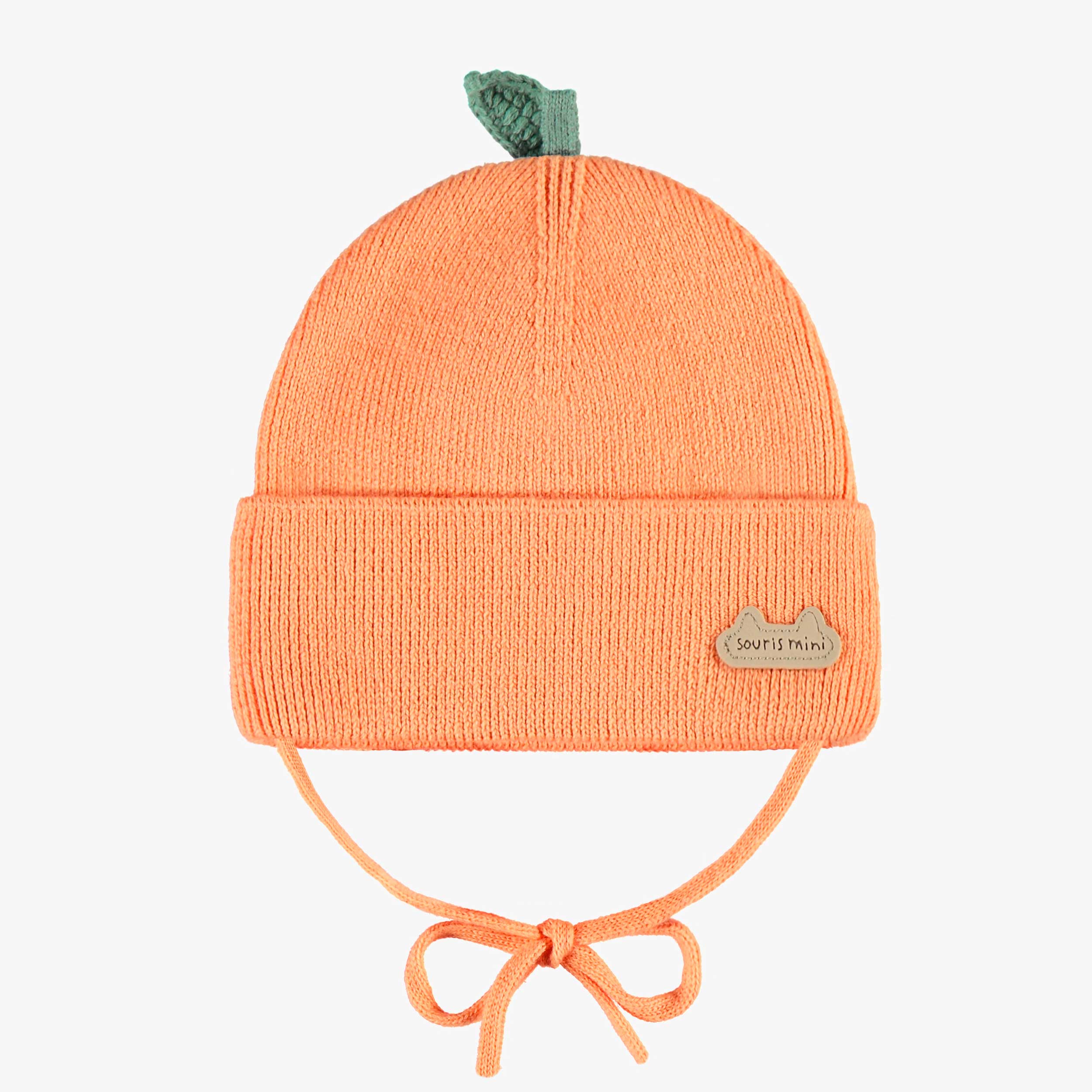 Bonnet orange en tricot, naissance - Souris Mini