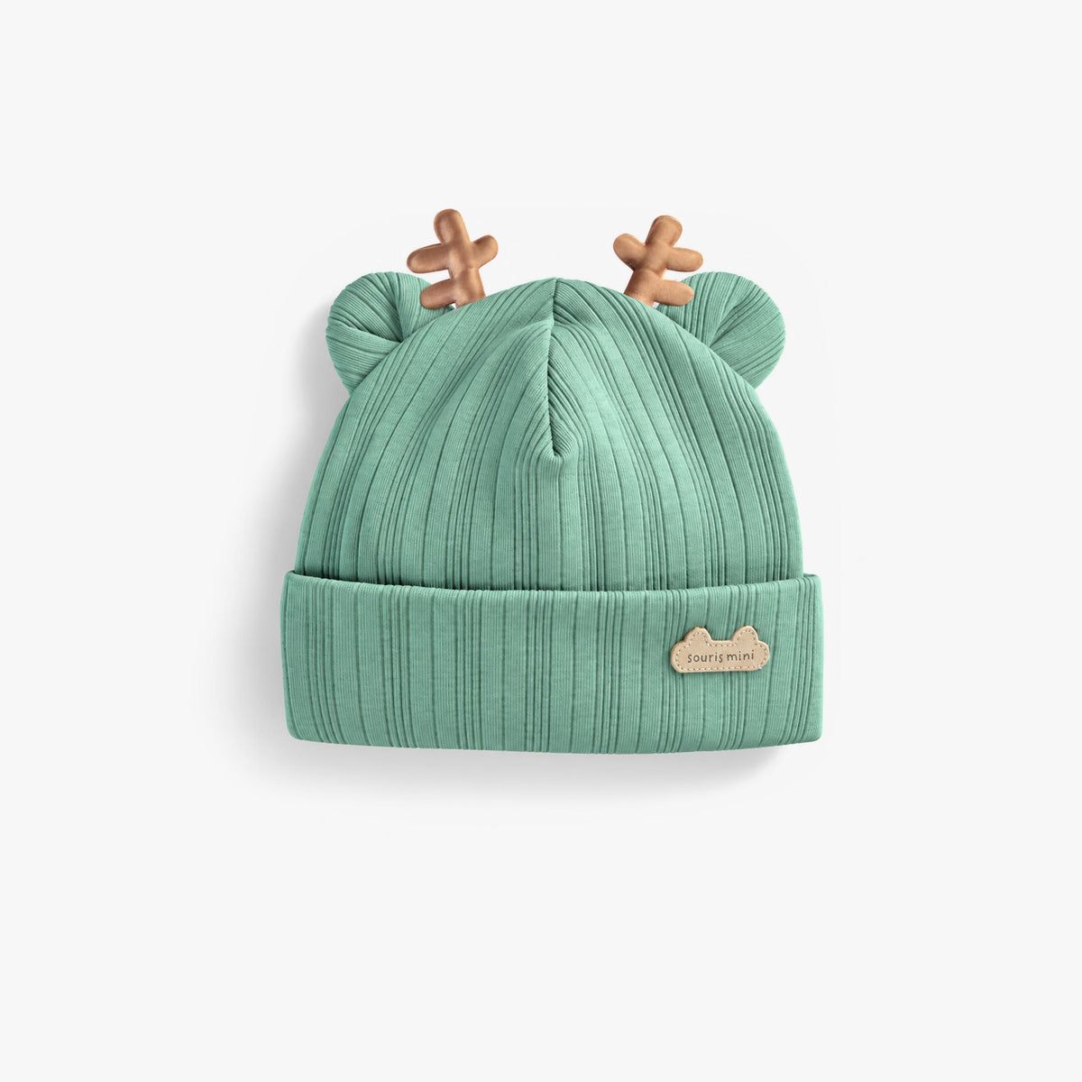 Bonnet vert à oreilles de renne, naissance - Souris Mini