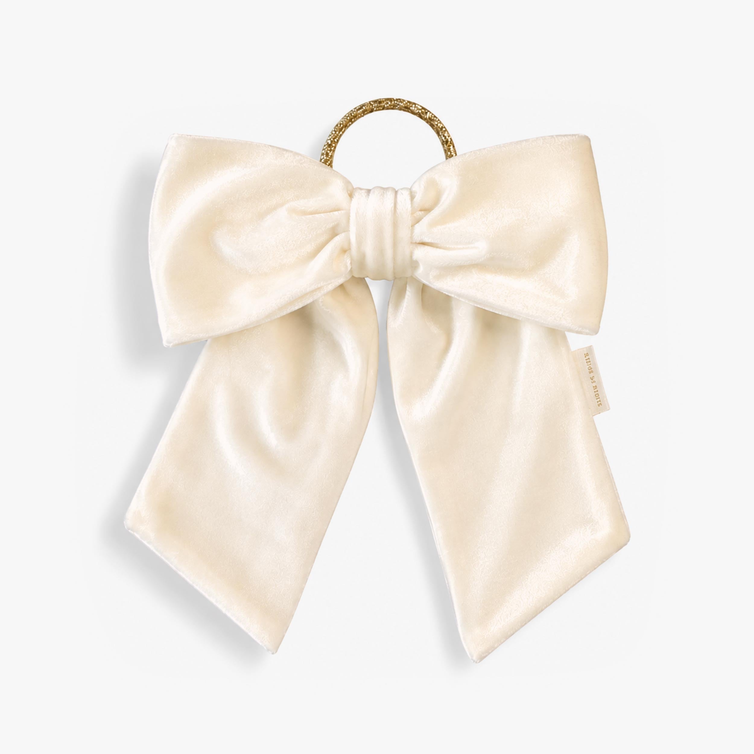 Boucle-chouchou crème en velours brillant - Souris Mini
