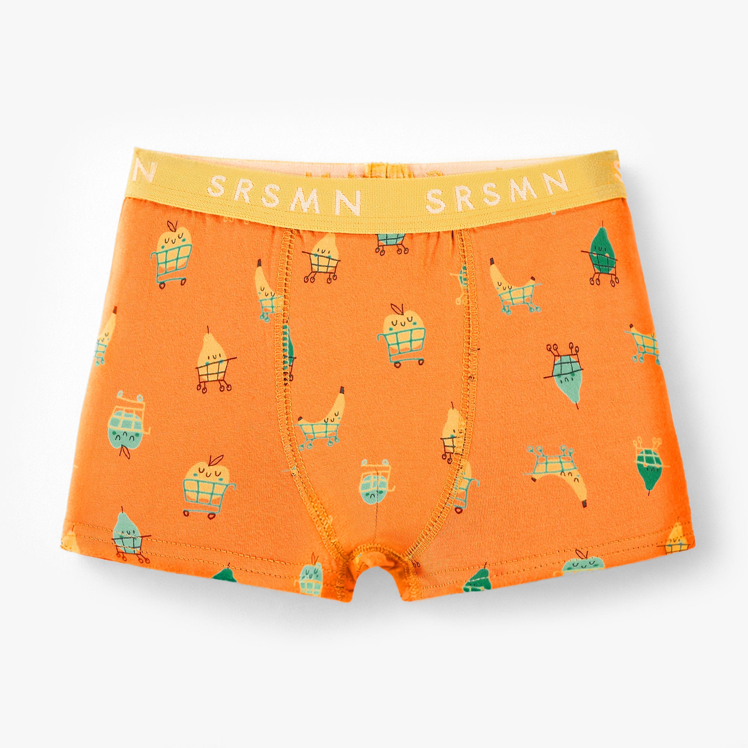 Boxer orange à motifs fruités, enfant - Souris Mini