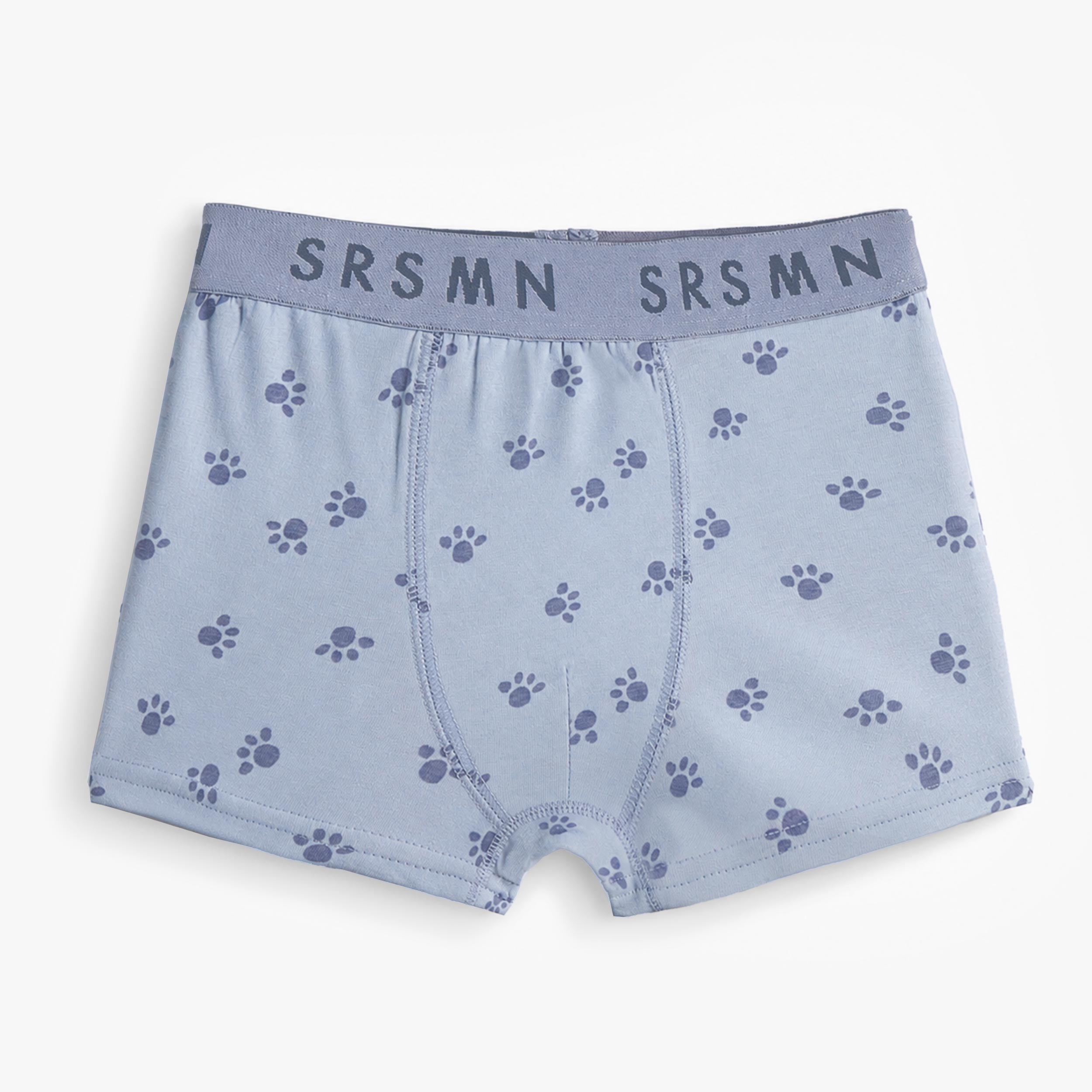Boxer bleu à imprimé de pattes, enfant - Souris Mini