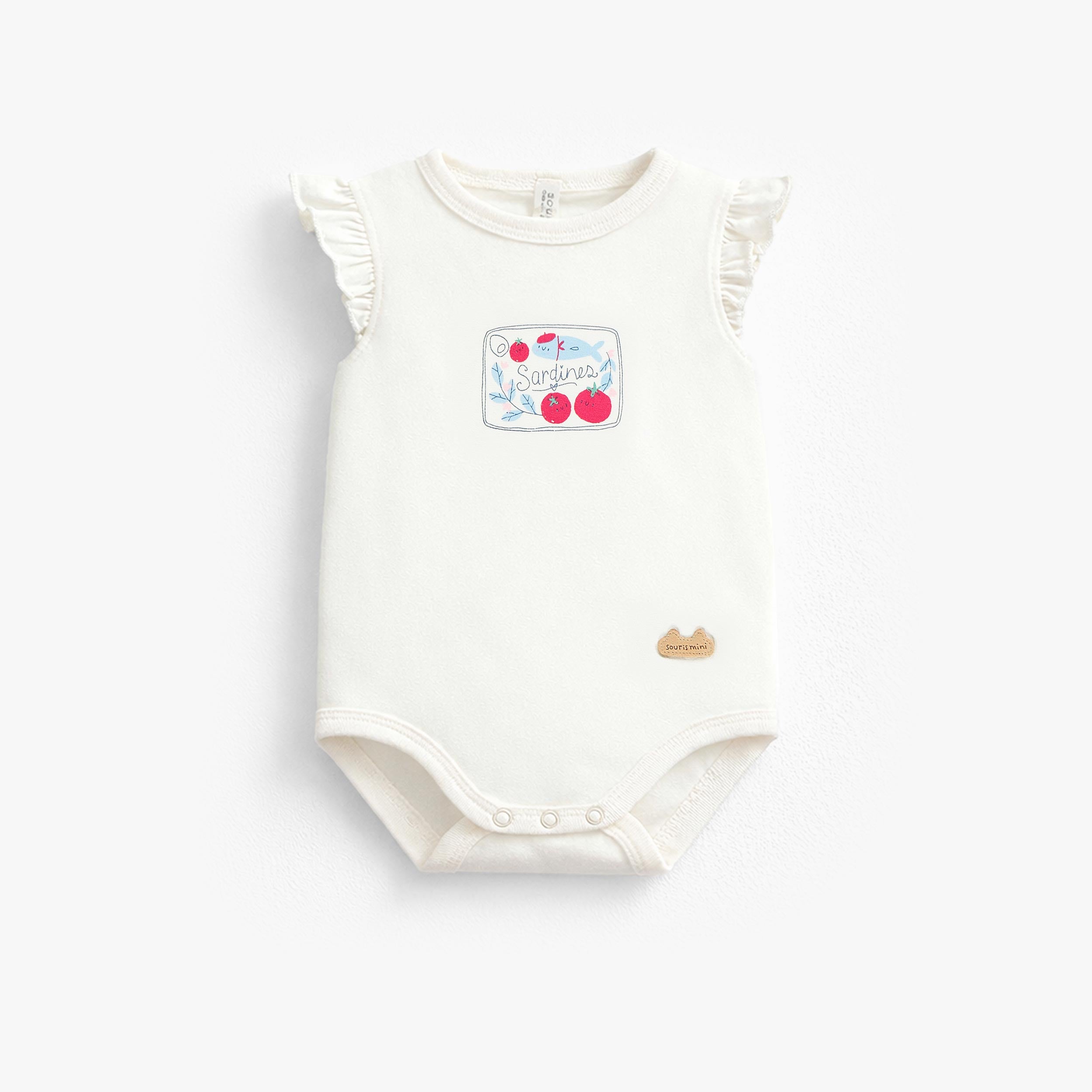 Cache-couche crème avec illustration, naissance - Souris Mini