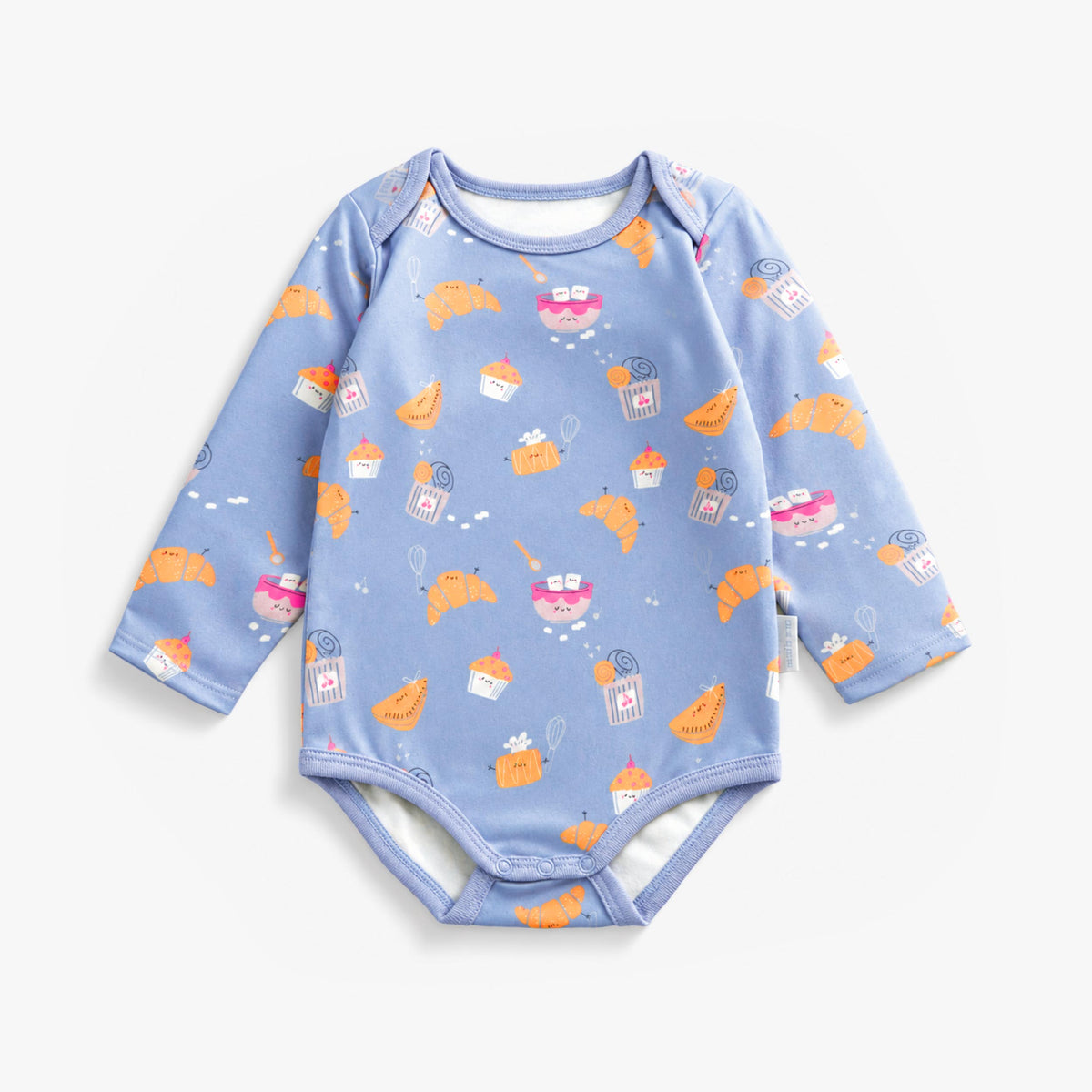 Cache-couche bleu à motifs de croissants, bébé fille - Souris Mini