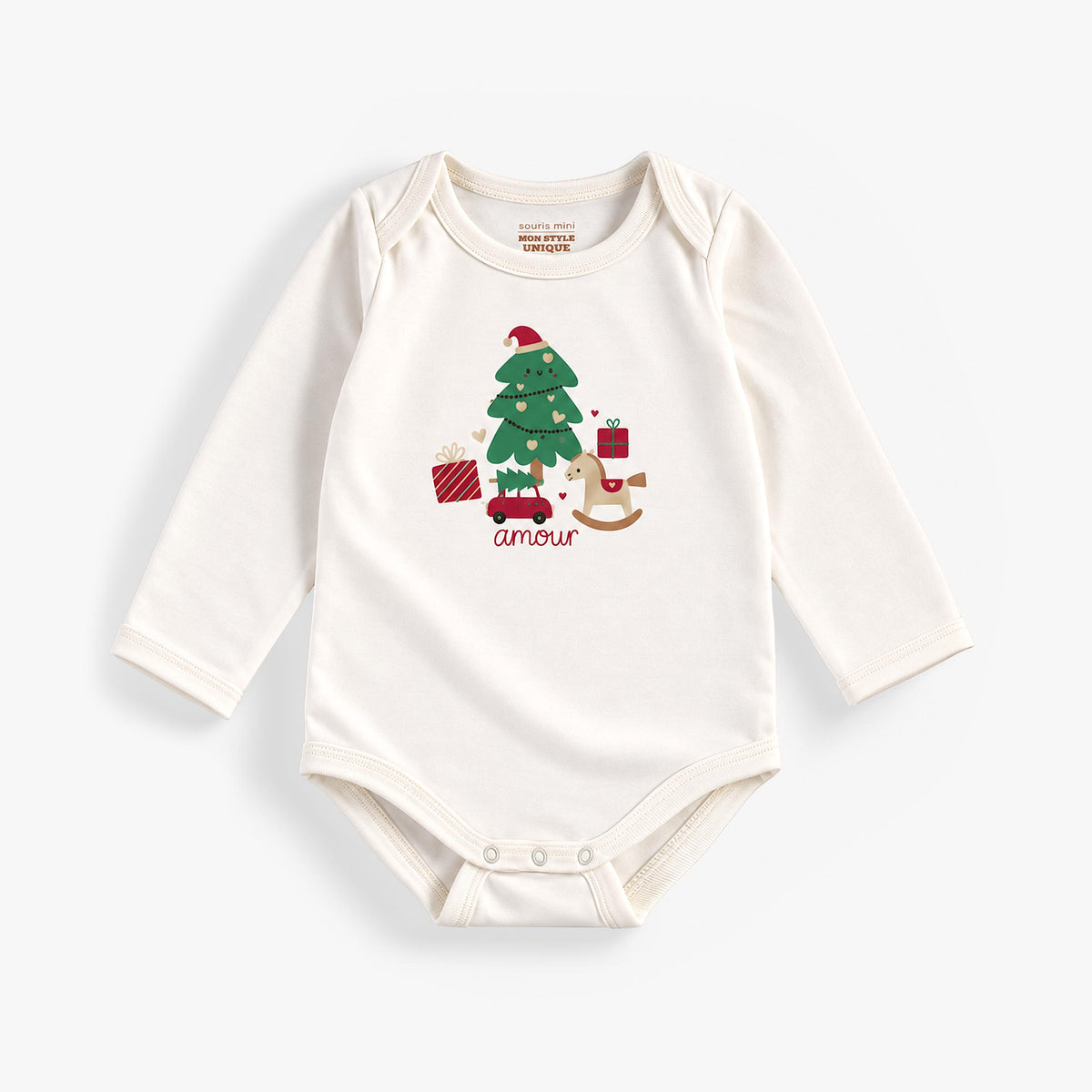 Cache-couche crème à sapin des Fêtes, bébé - Souris Mini