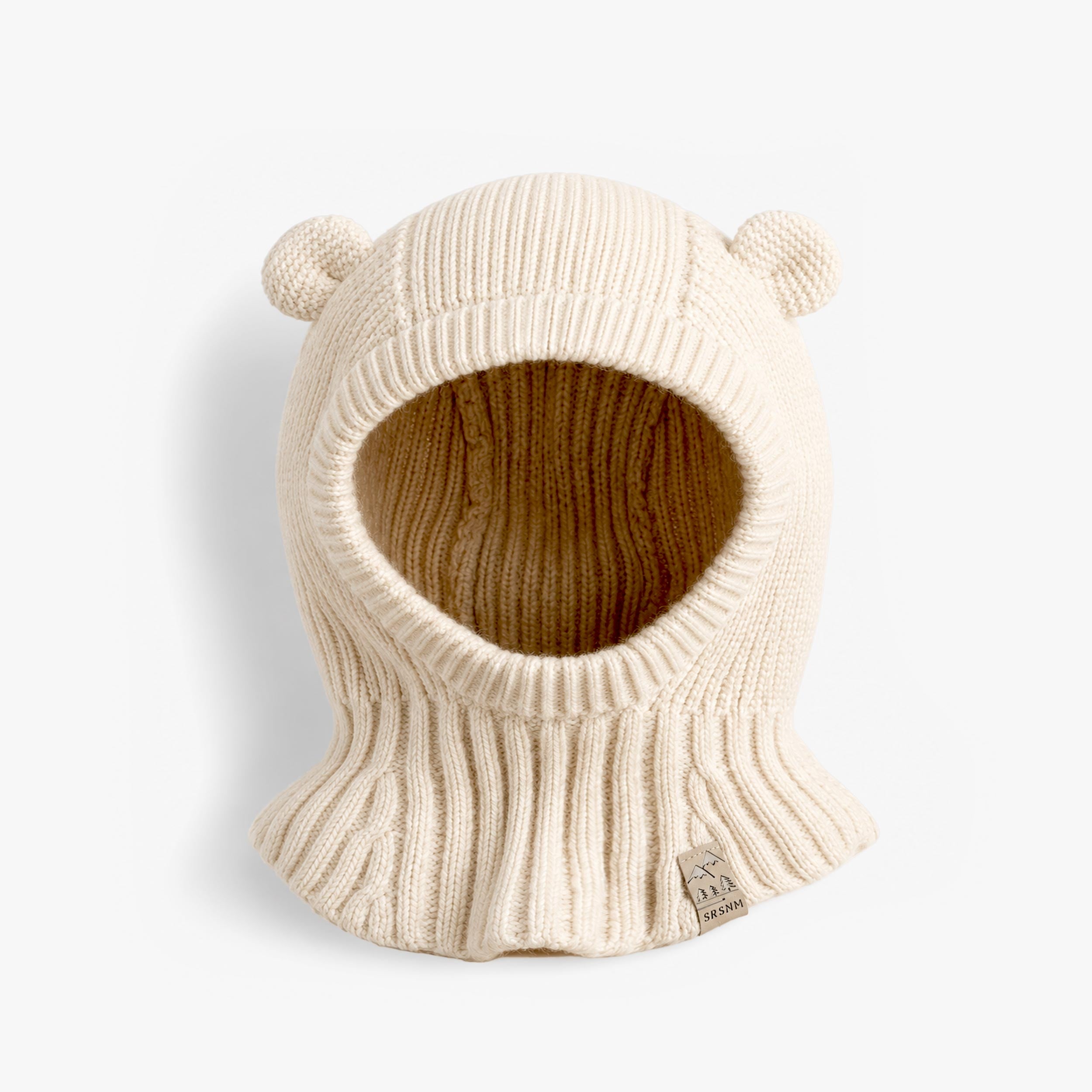 Cagoule crème en tricot avec oreilles, bébé - Souris Mini
