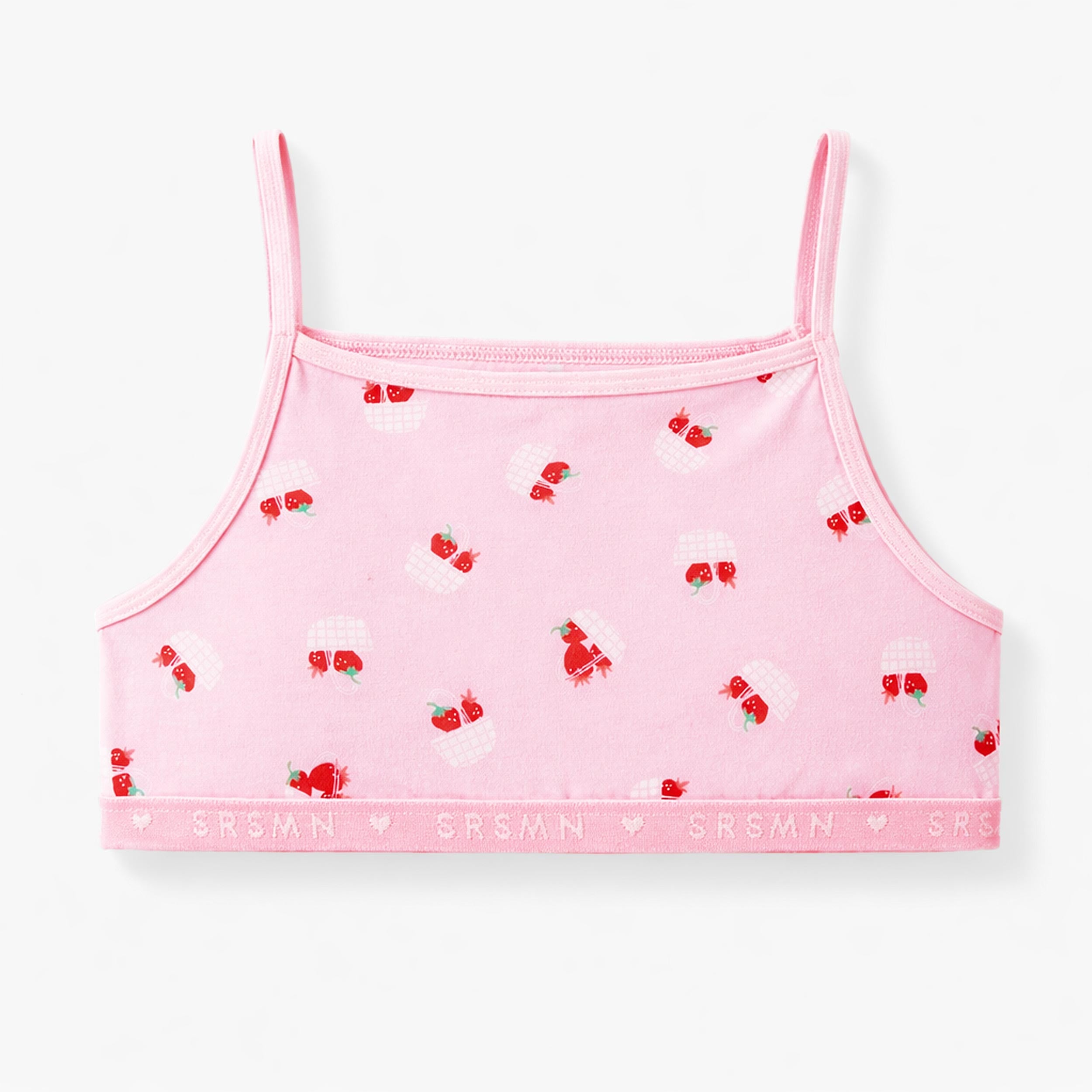 Camisole courte rose pâle à motifs de paniers de fraises, enfant - Souris Mini