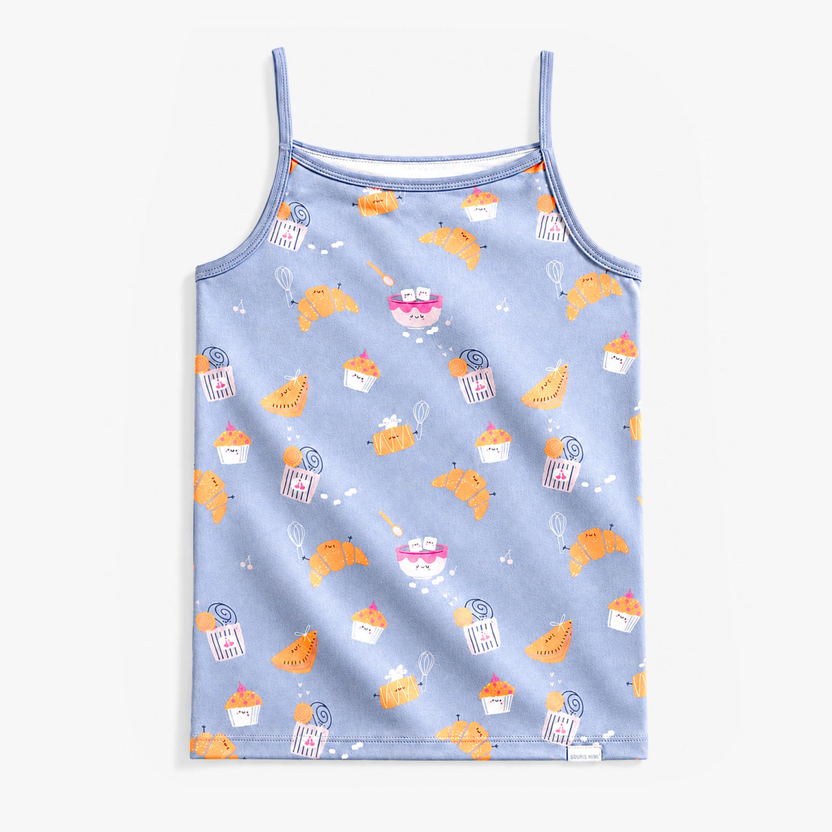 Camisole bleue à motifs de croissants, enfant fille - Souris Mini
