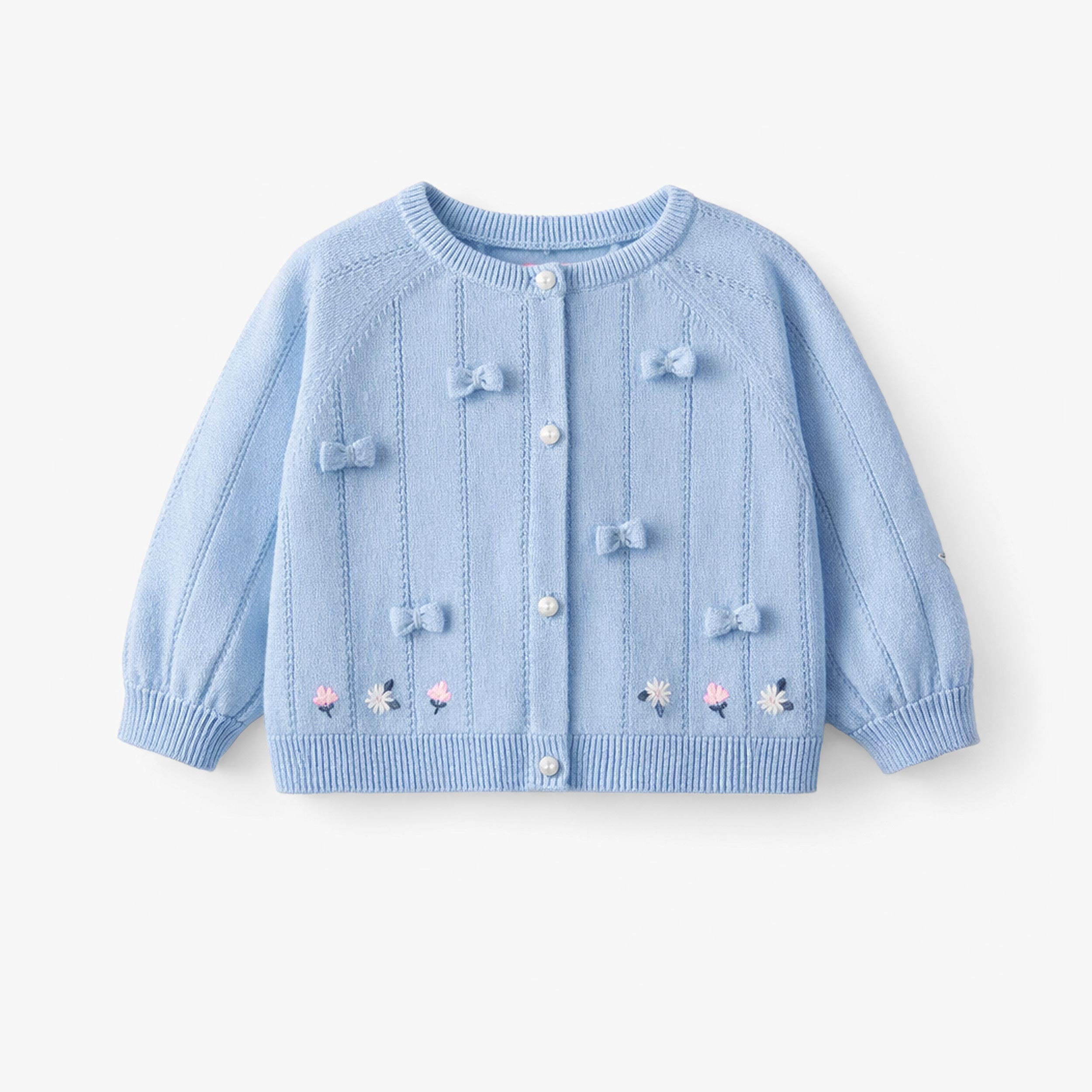 Cardigan bleu en tricot, bébé - Souris Mini