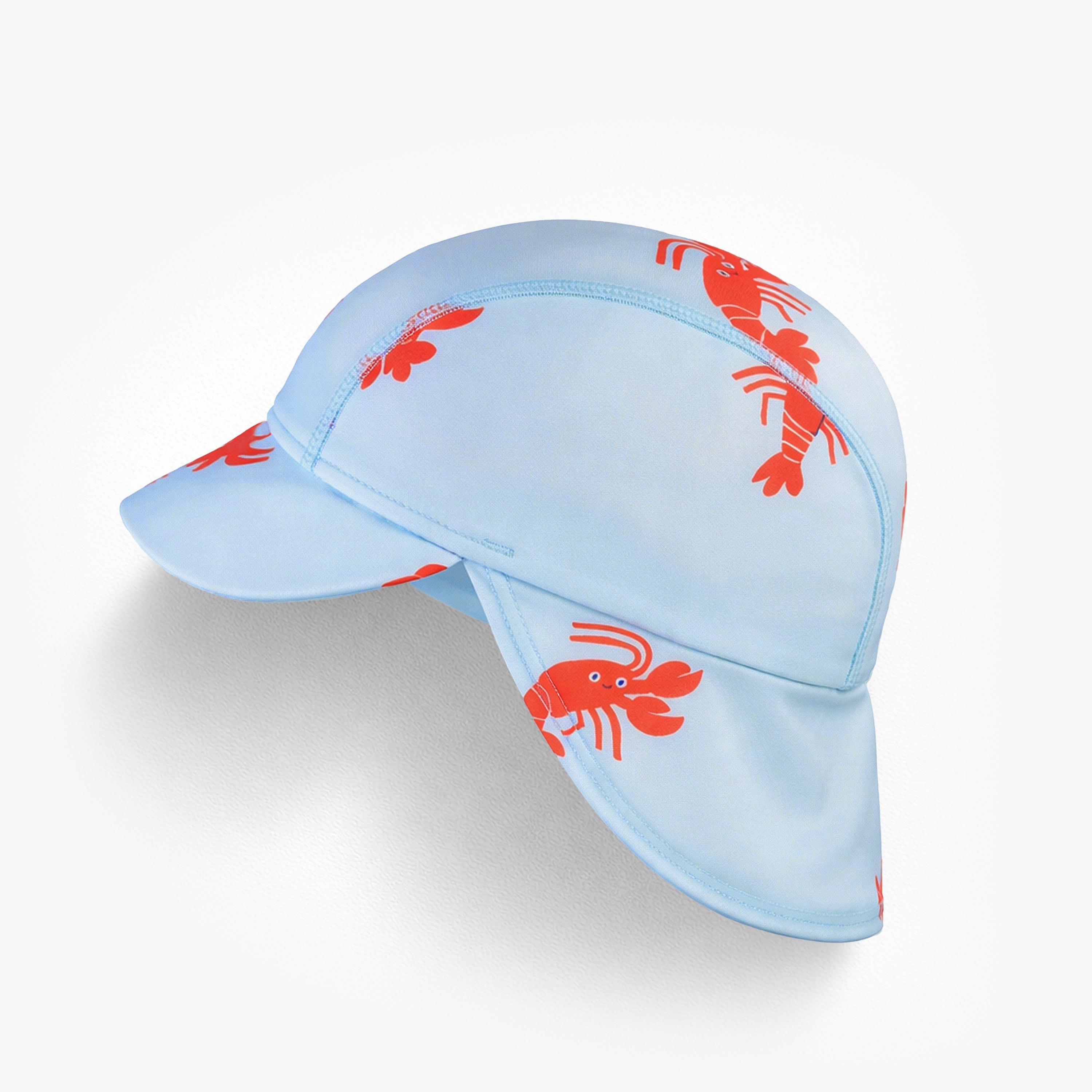 Casquette de bain bleu pâle à motifs de homards, bébé - Souris Mini