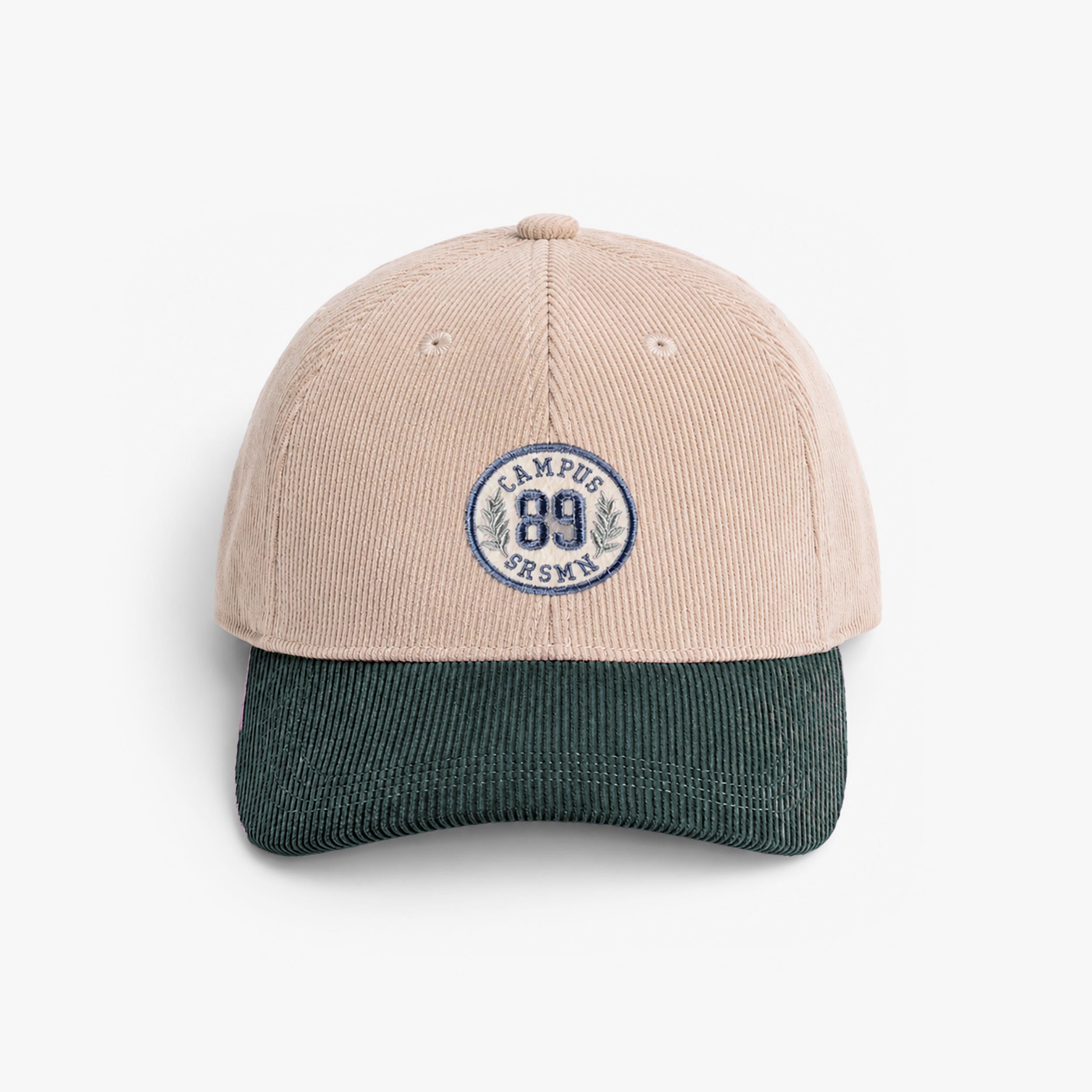 Casquette verte en micro velours côtelé, enfant - Souris Mini