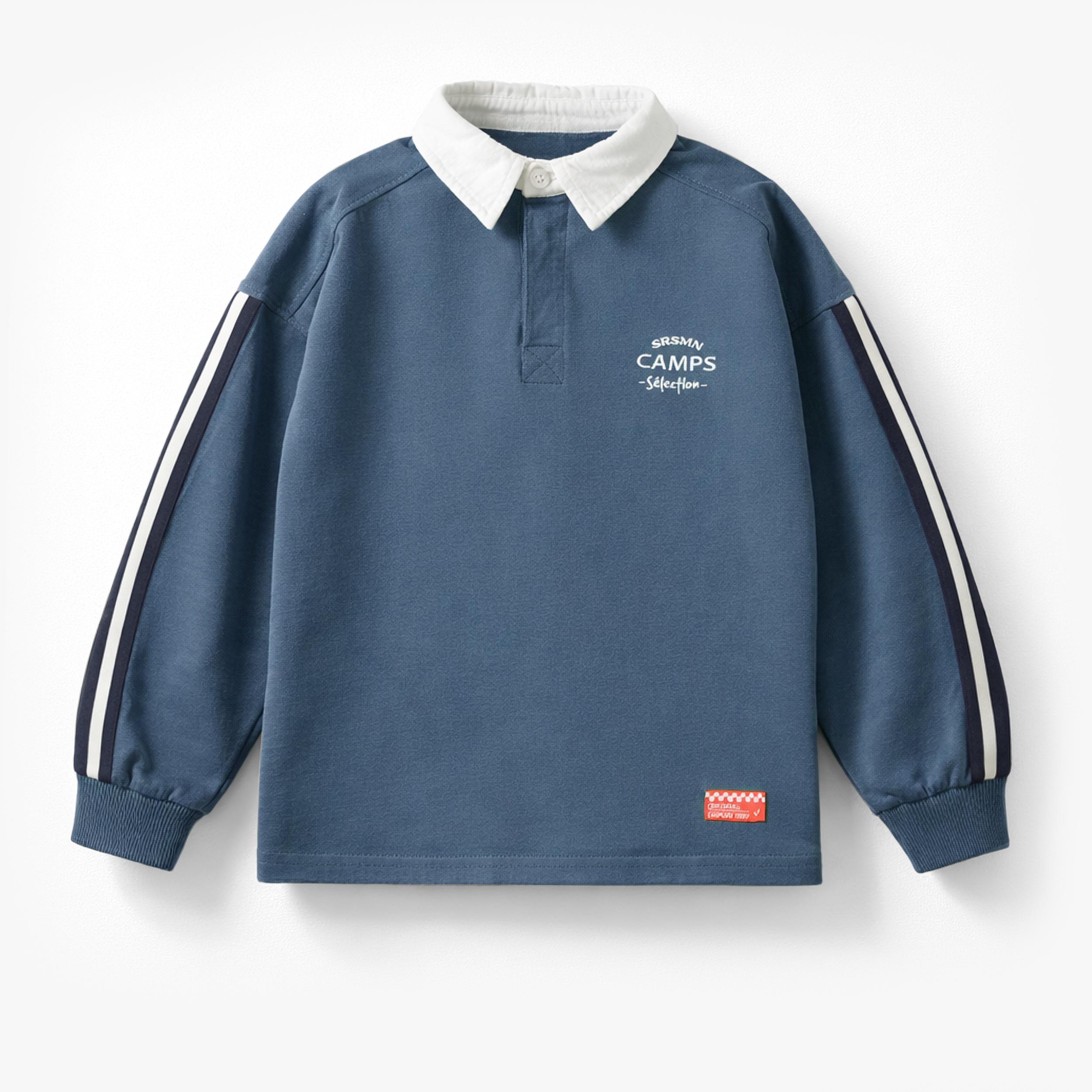 Chandail bleu marine col polo, enfant - Souris Mini