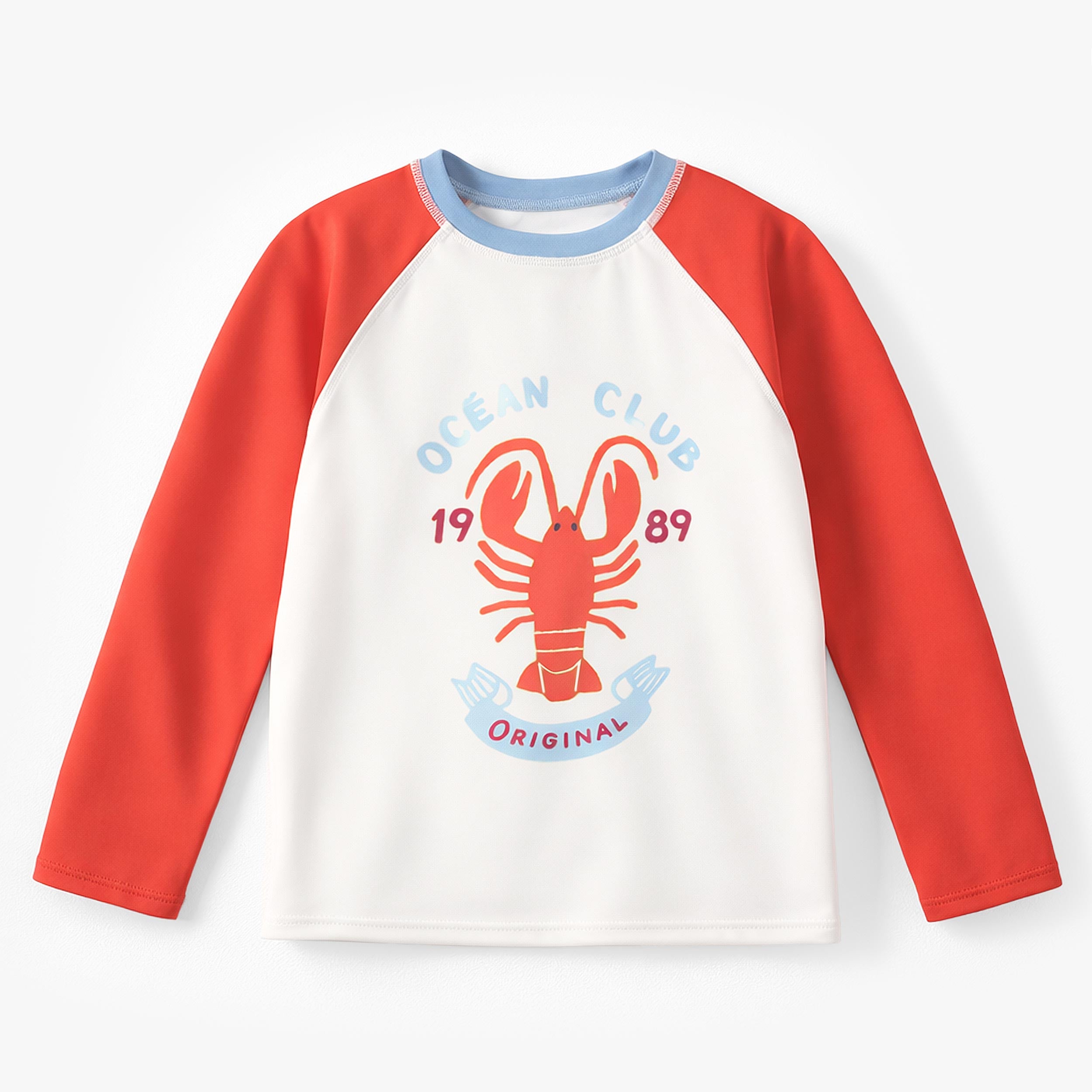 Chandail de bain rouge et crème avec homard, enfant - Souris Mini