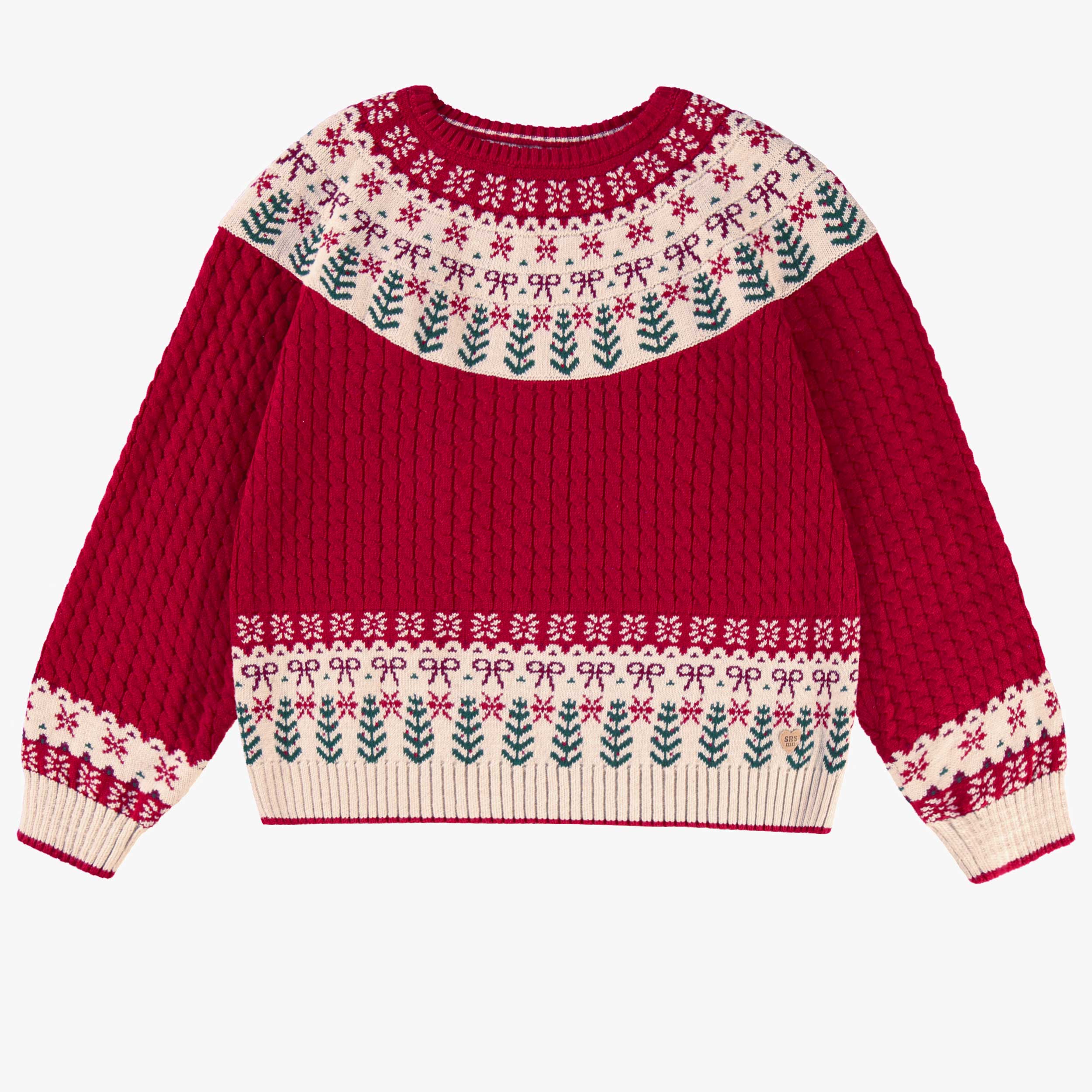 Chandail rouge en tricot à motifs festifs, adulte - Souris Mini