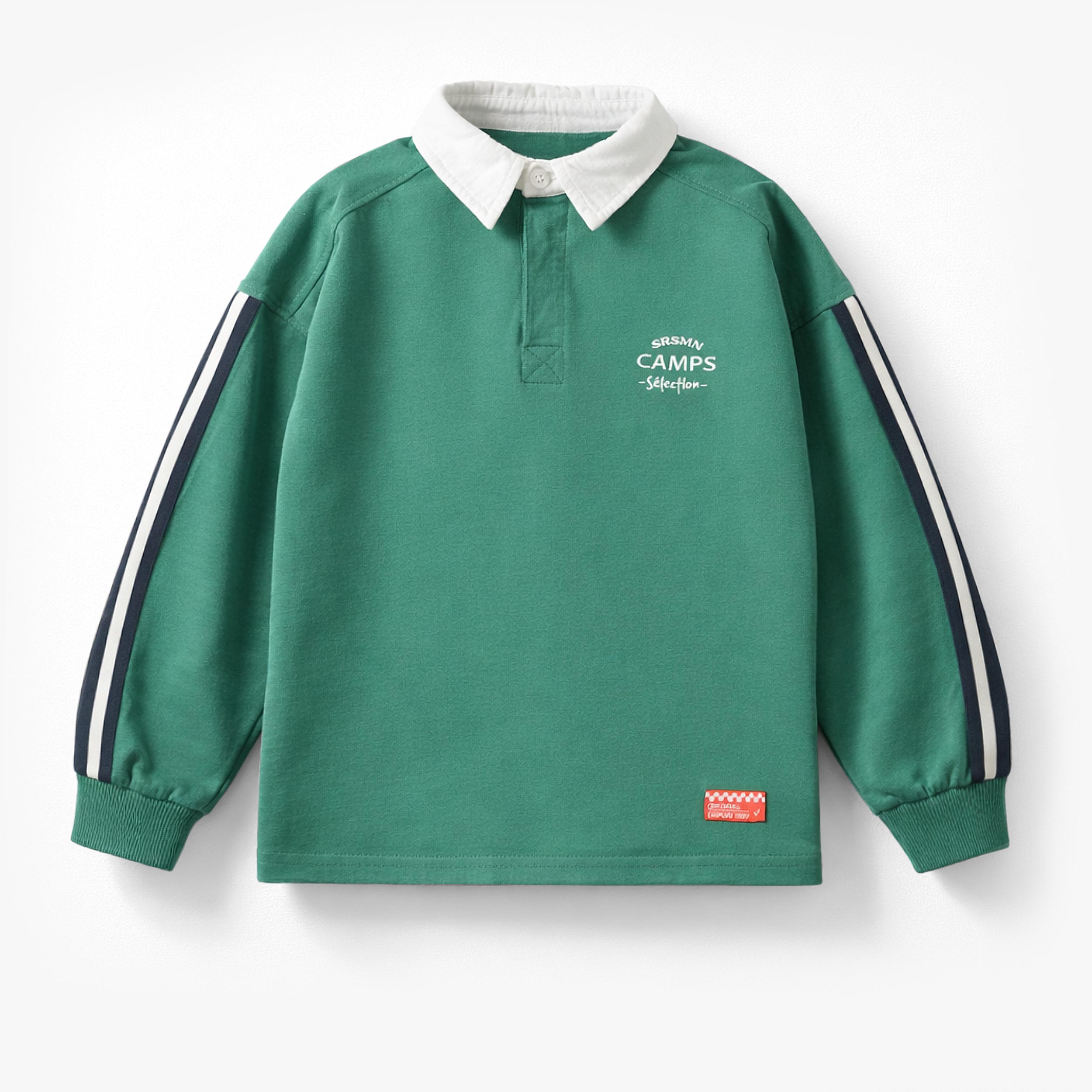 Chandail vert col polo, enfant - Souris Mini