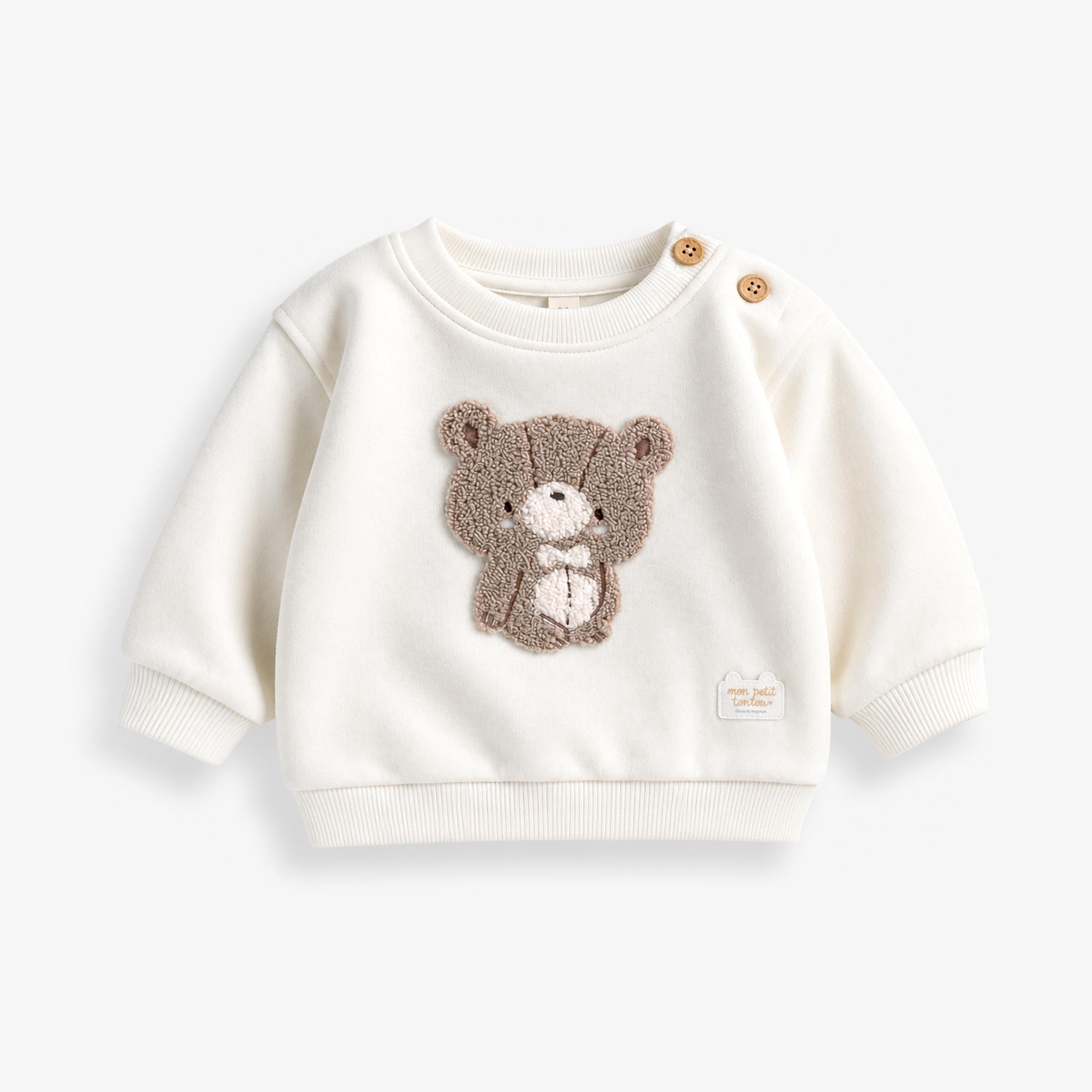 Chandail crème avec illustration d’ourson, bébé - Souris Mini