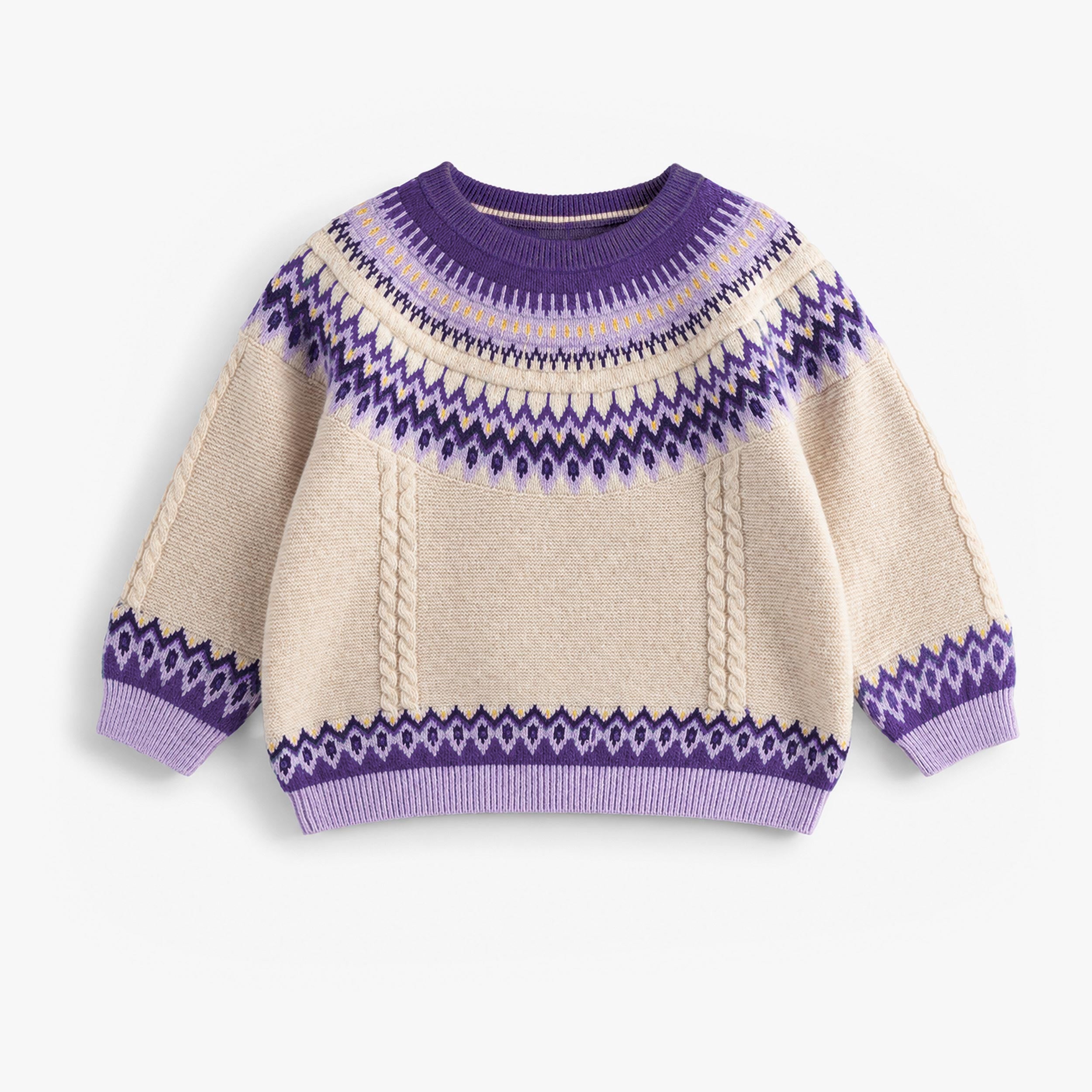 Chandail crème en tricot à motifs jacquard, bébé - Souris Mini