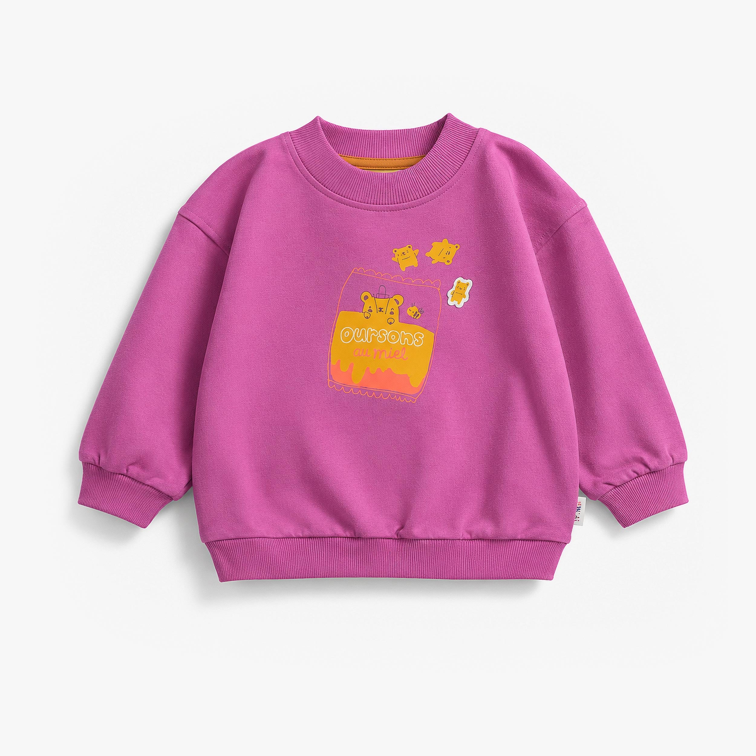 Chandail mauve avec une illustration, bébé fille - Souris Mini