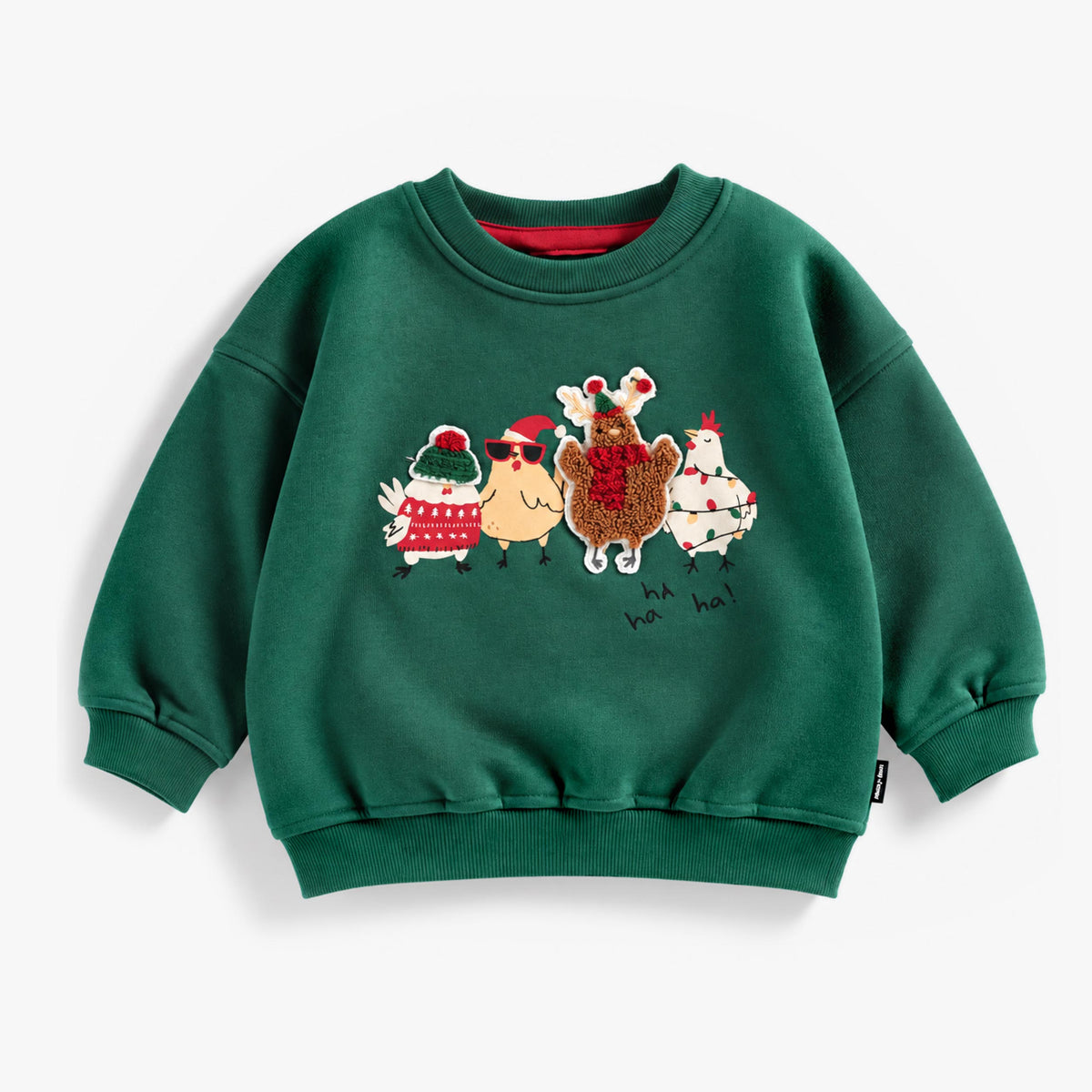 Chandail vert en coton ouaté à illustration des Fêtes, bébé garçon - Souris Mini