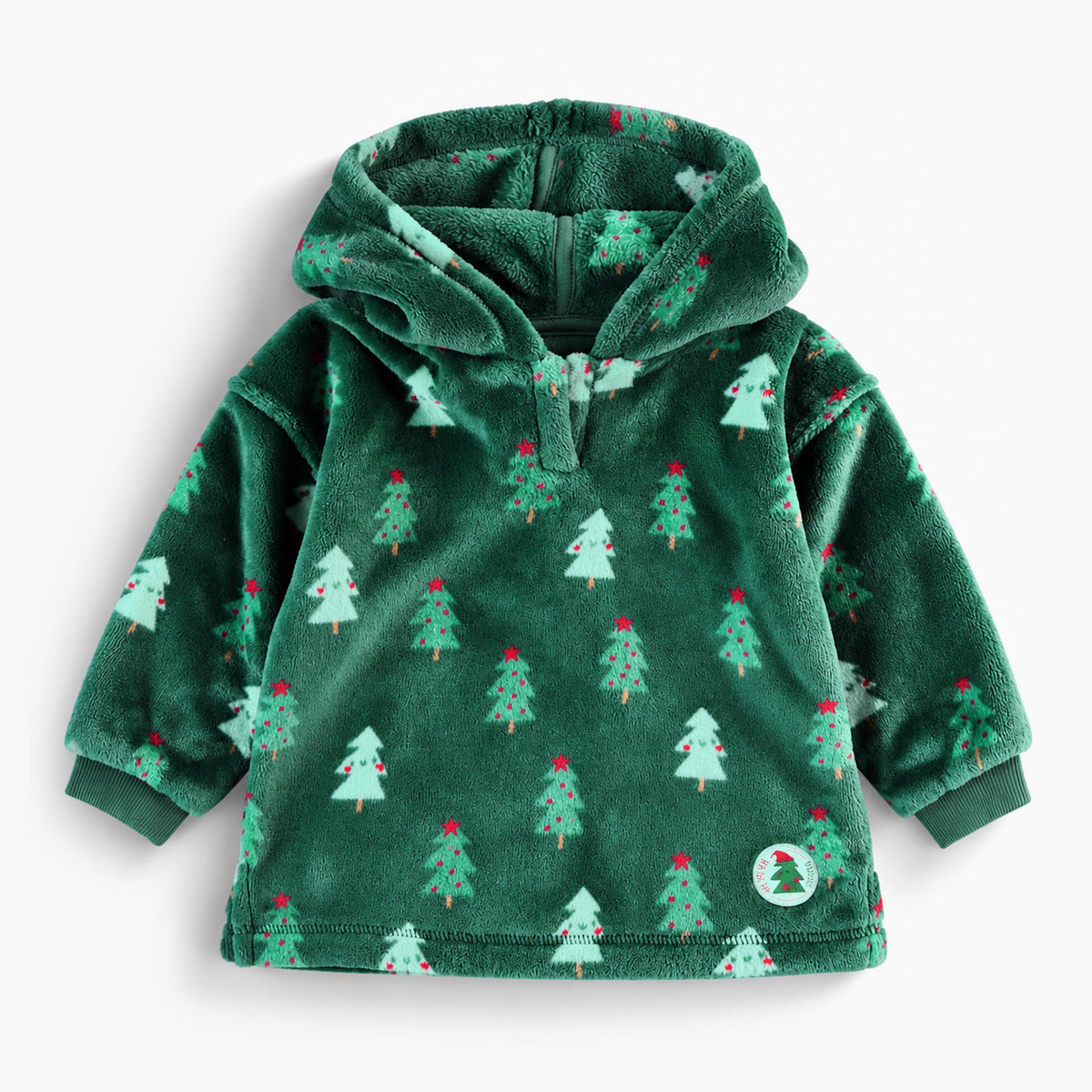 Chandail vert forêt en douce peluche à motifs de sapins, bébé garçon - Souris Mini