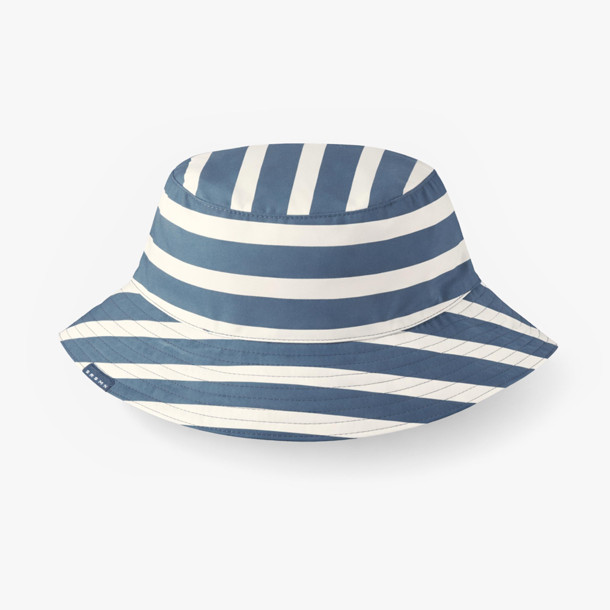 Chapeau de soleil réversible bleu et crème à rayures, enfant - Souris Mini