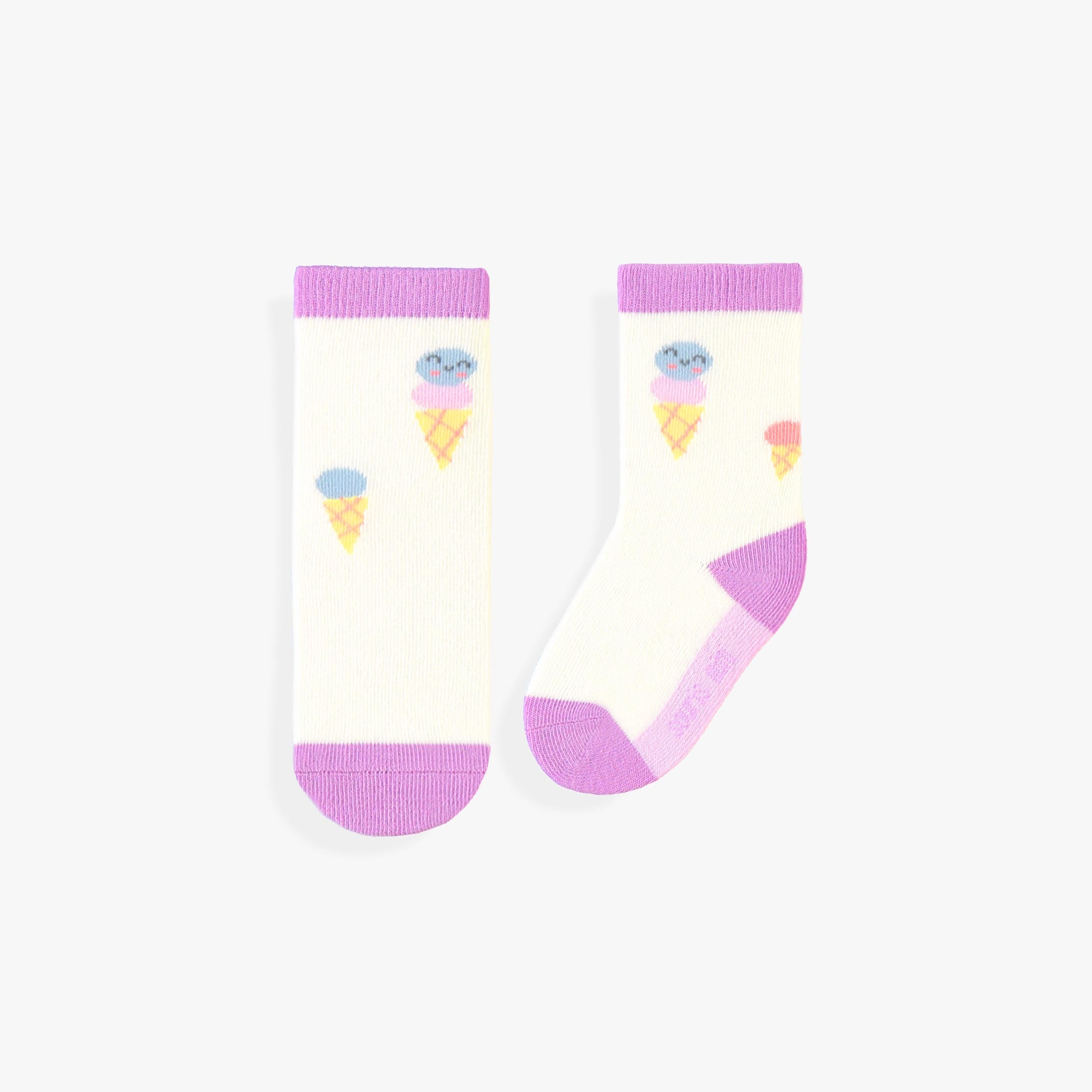Chaussettes crème avec cornets de glace, bébé - Souris Mini
