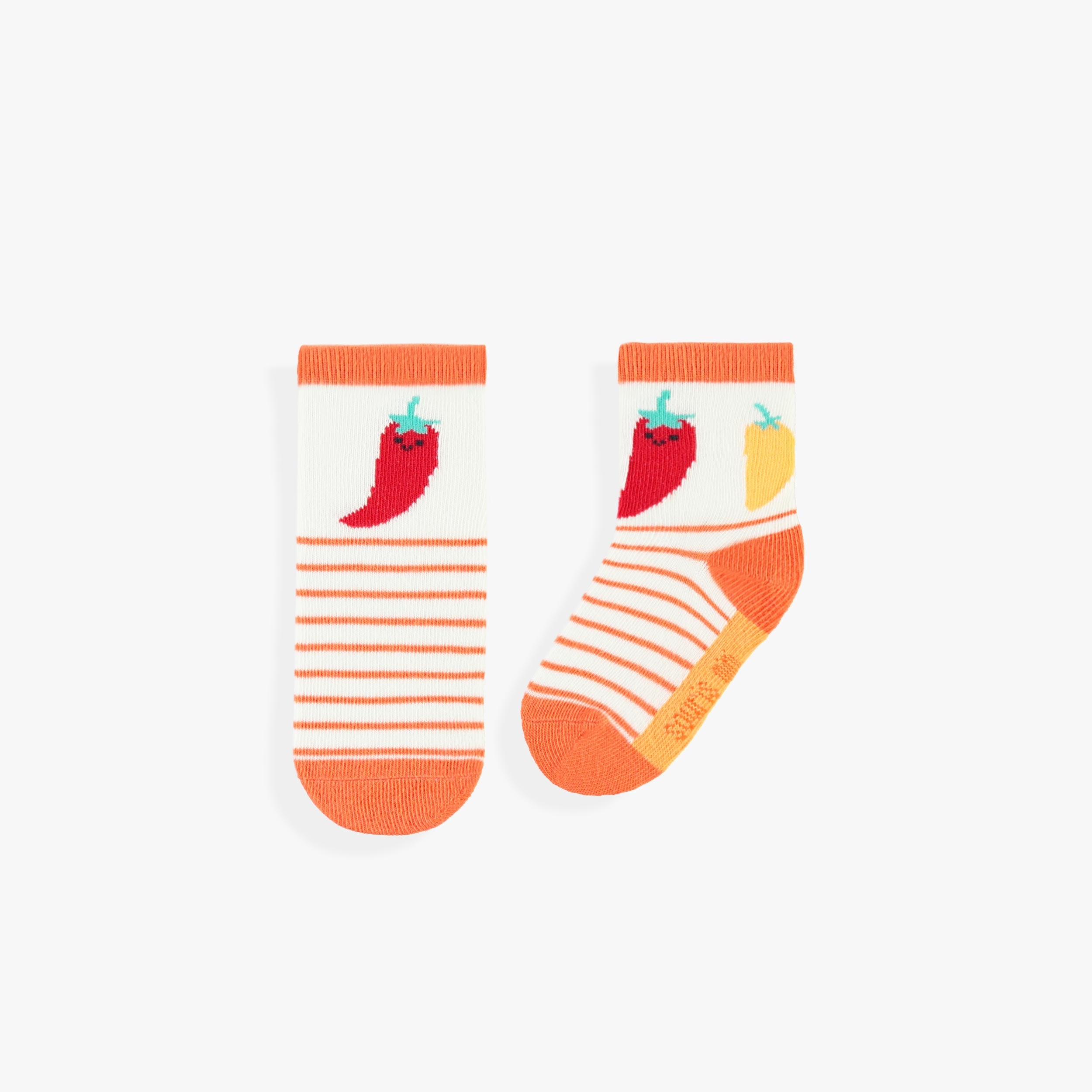 Chaussettes crème avec rayures et piments, bébé - Souris Mini