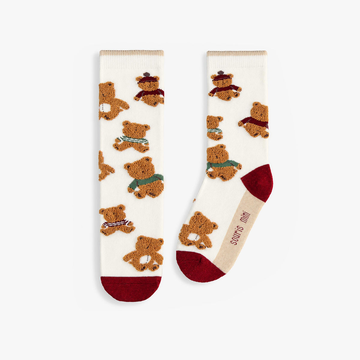 Chaussettes crème à motifs d’oursons, enfant - Souris Mini