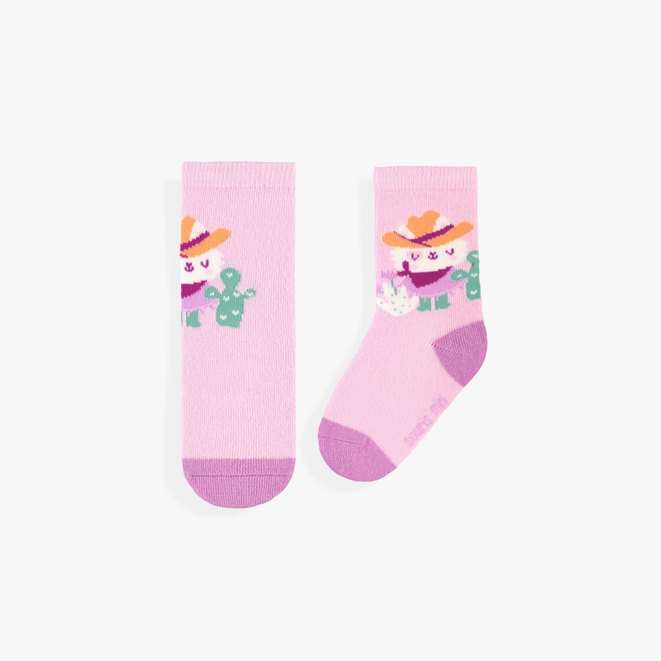 Chaussettes roses à motifs de cactus et de chat, bébé - Souris Mini