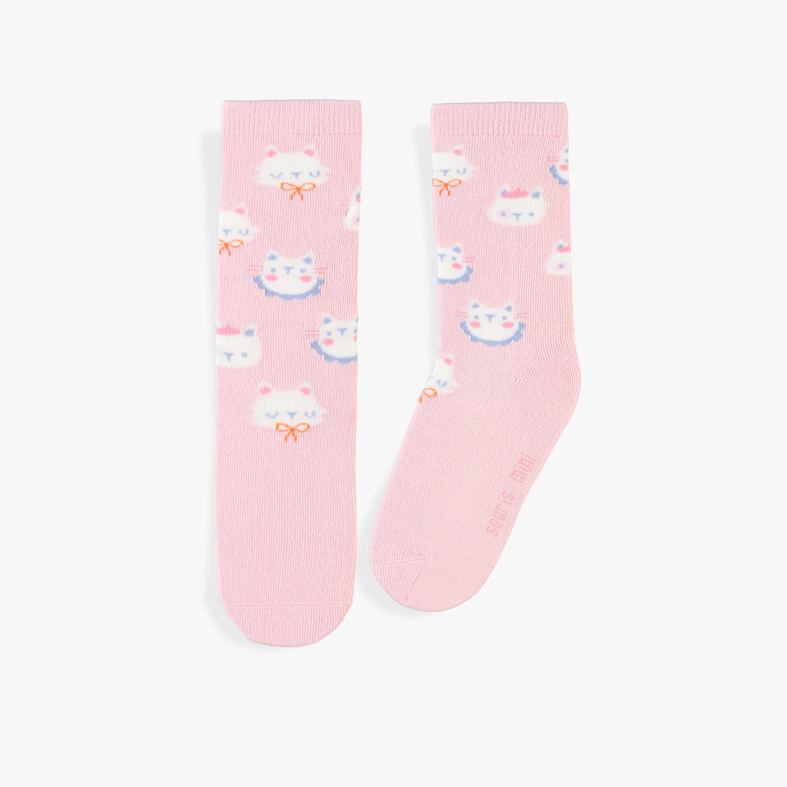 Chaussettes roses à motifs de chats, enfant - Souris Mini