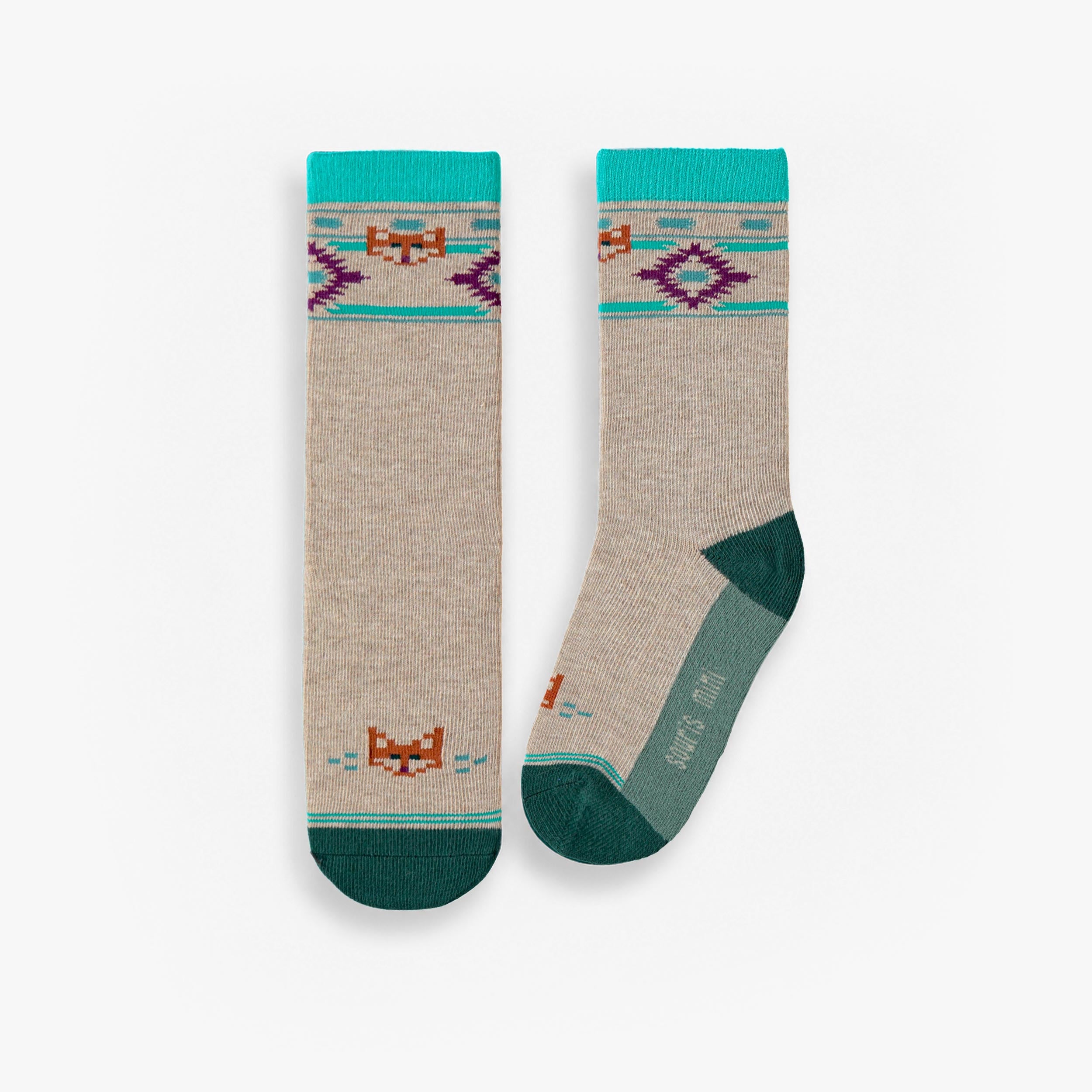Chaussettes beiges à motif géométrique, enfant garçon - Souris Mini