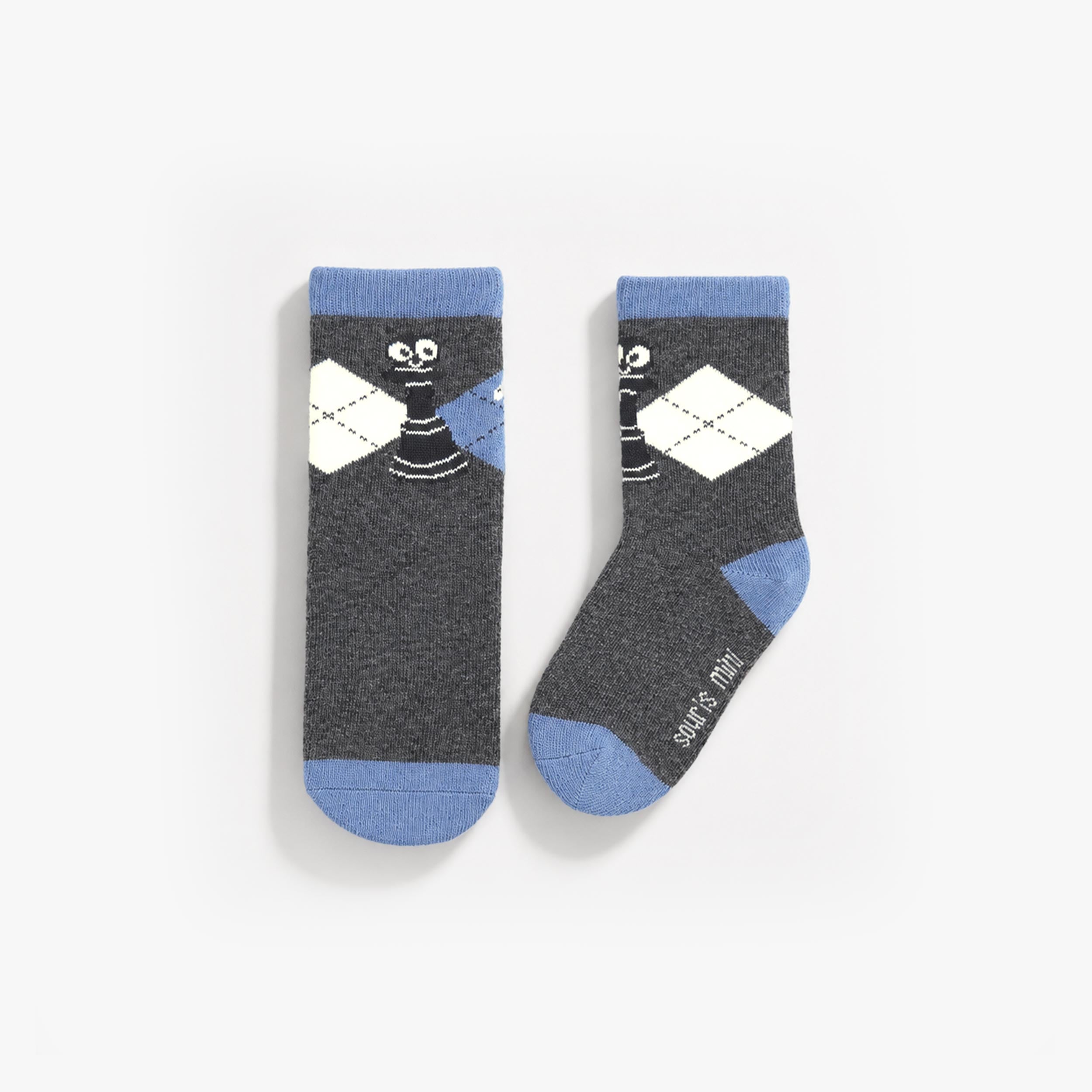 Chaussettes grises à motif losanges, bébé garçon - Souris Mini