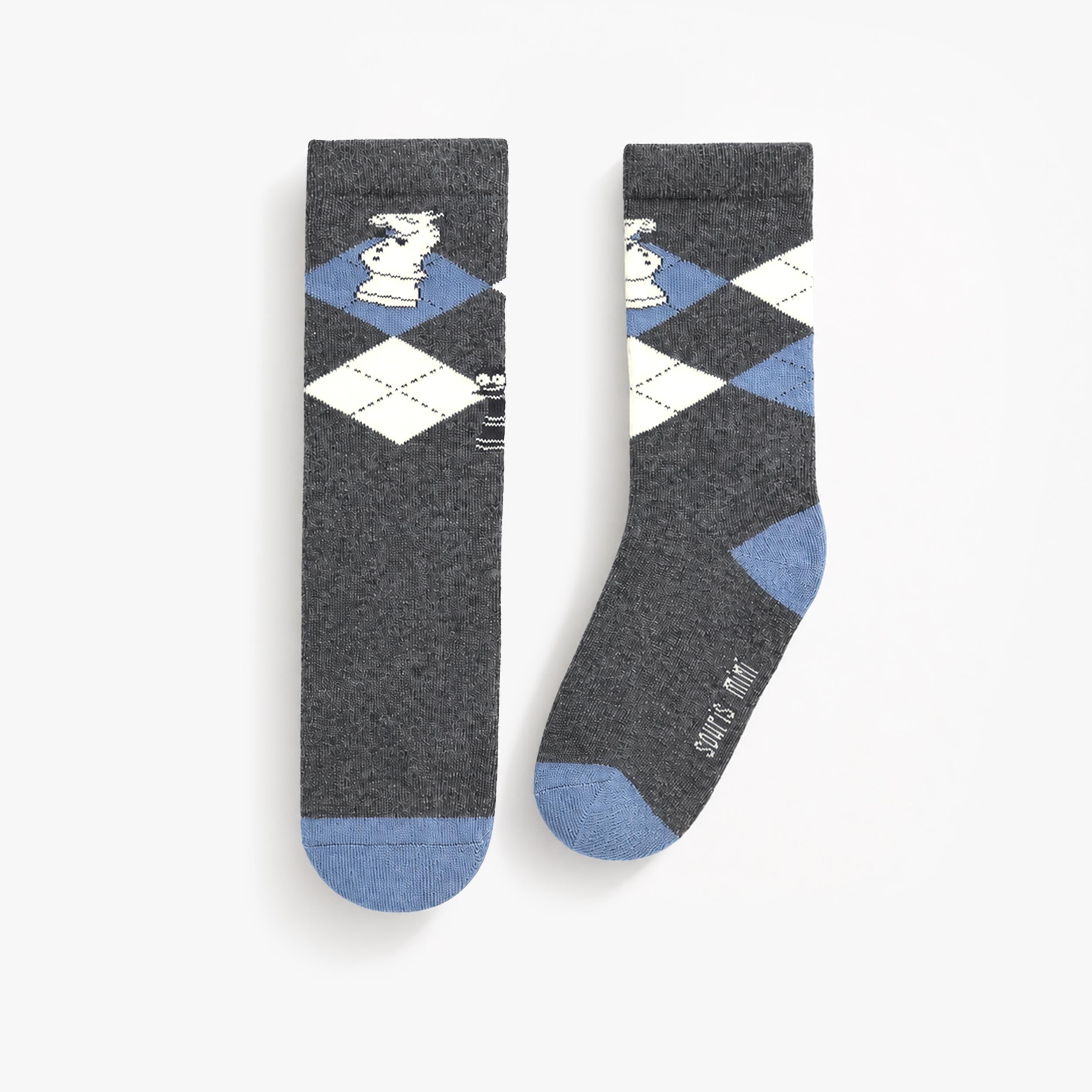 Chaussettes grises à motif losanges, enfant garçon - Souris Mini