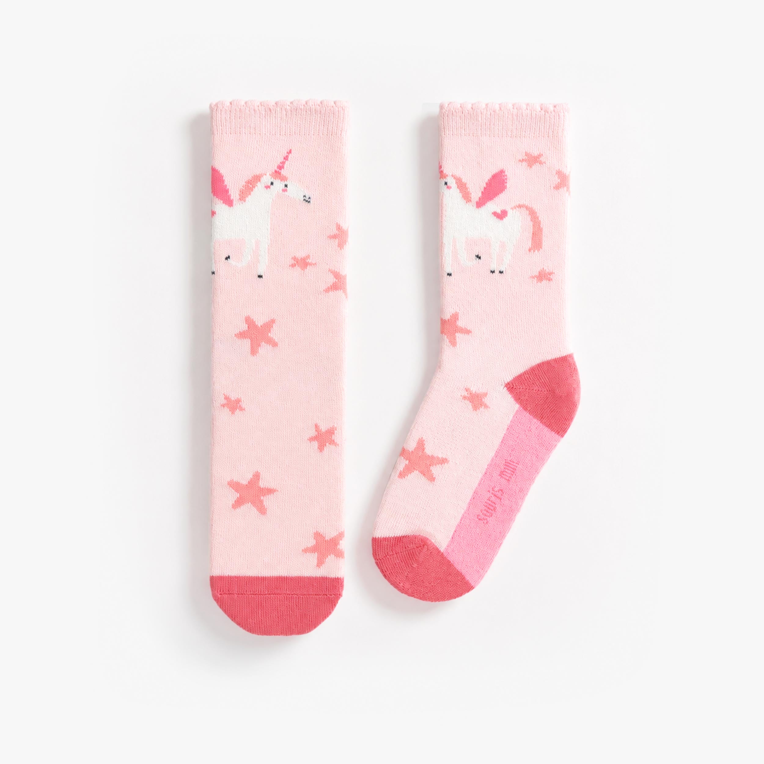Chaussettes roses à motif licorne, enfant fille - Souris Mini