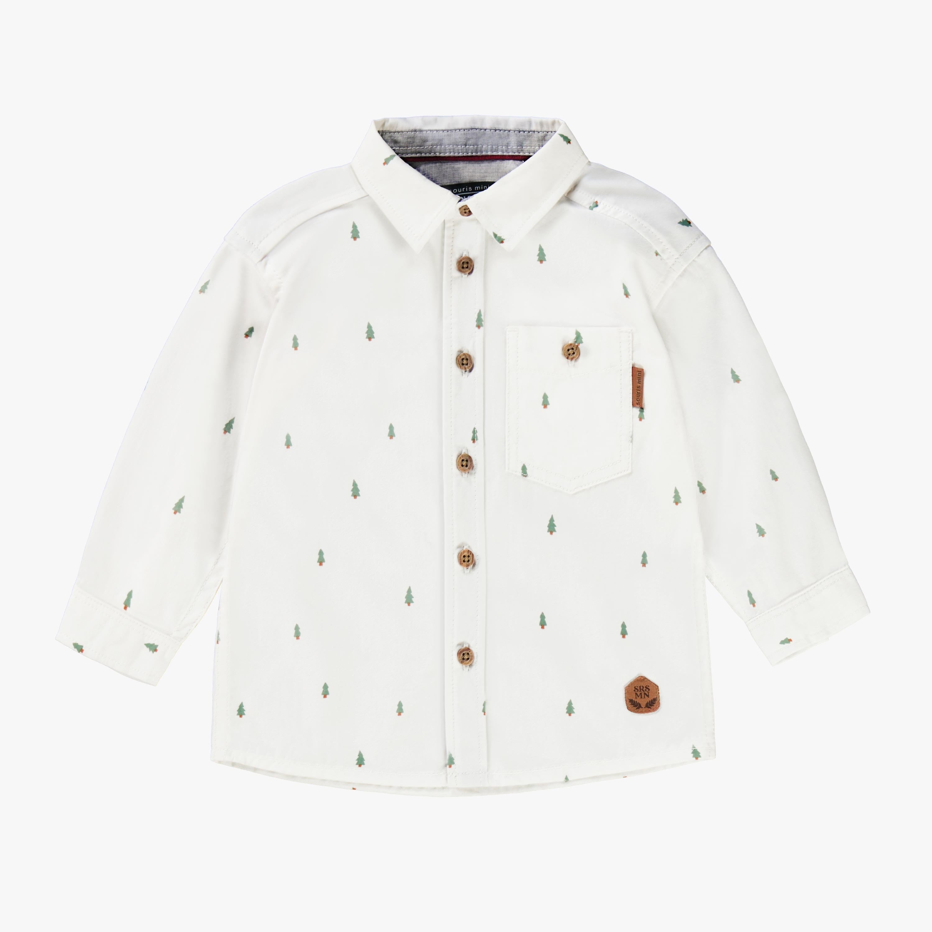 Chemise blanche à motifs de sapins, bébé - Souris Mini