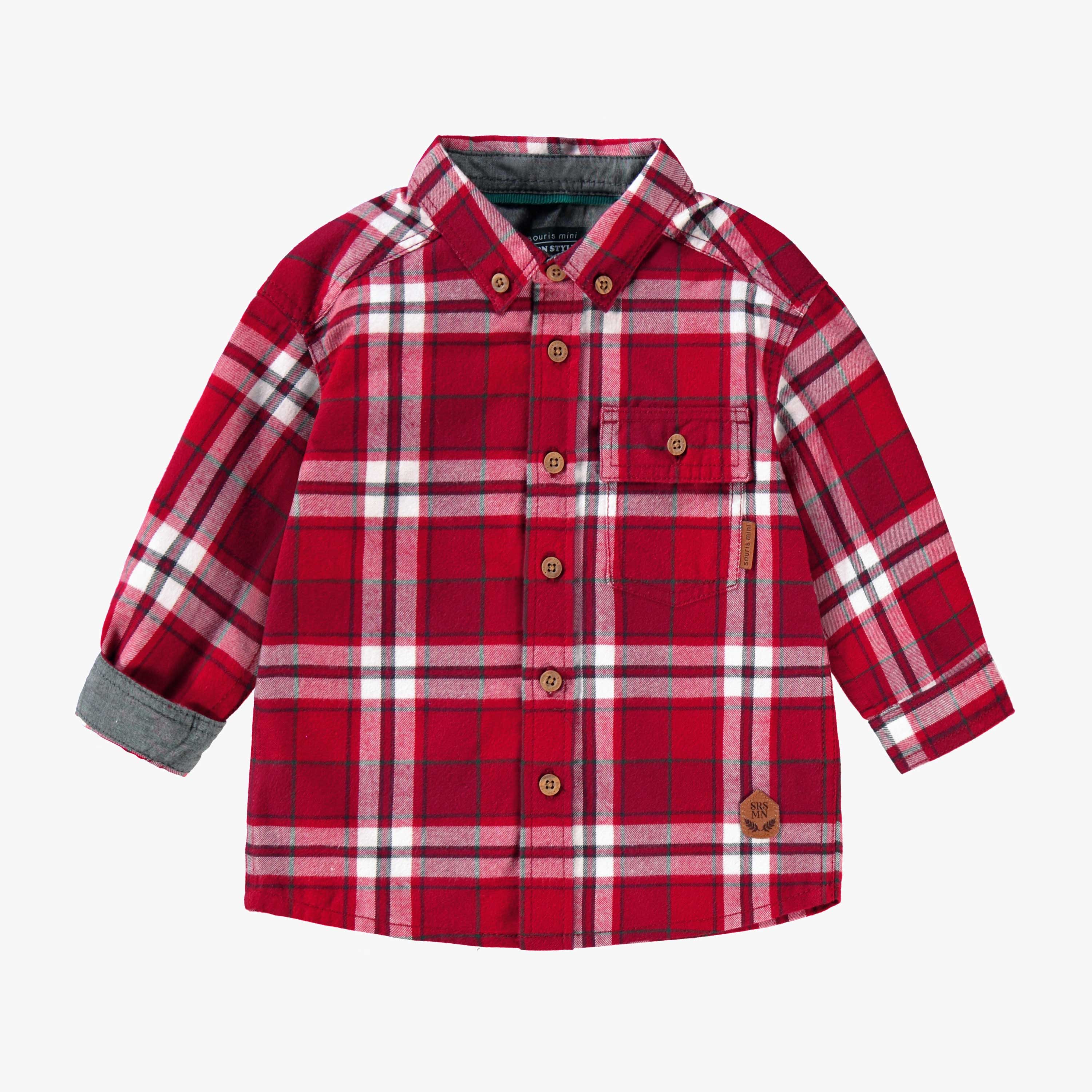 Chemise rouge à carreaux, bébé - Souris Mini