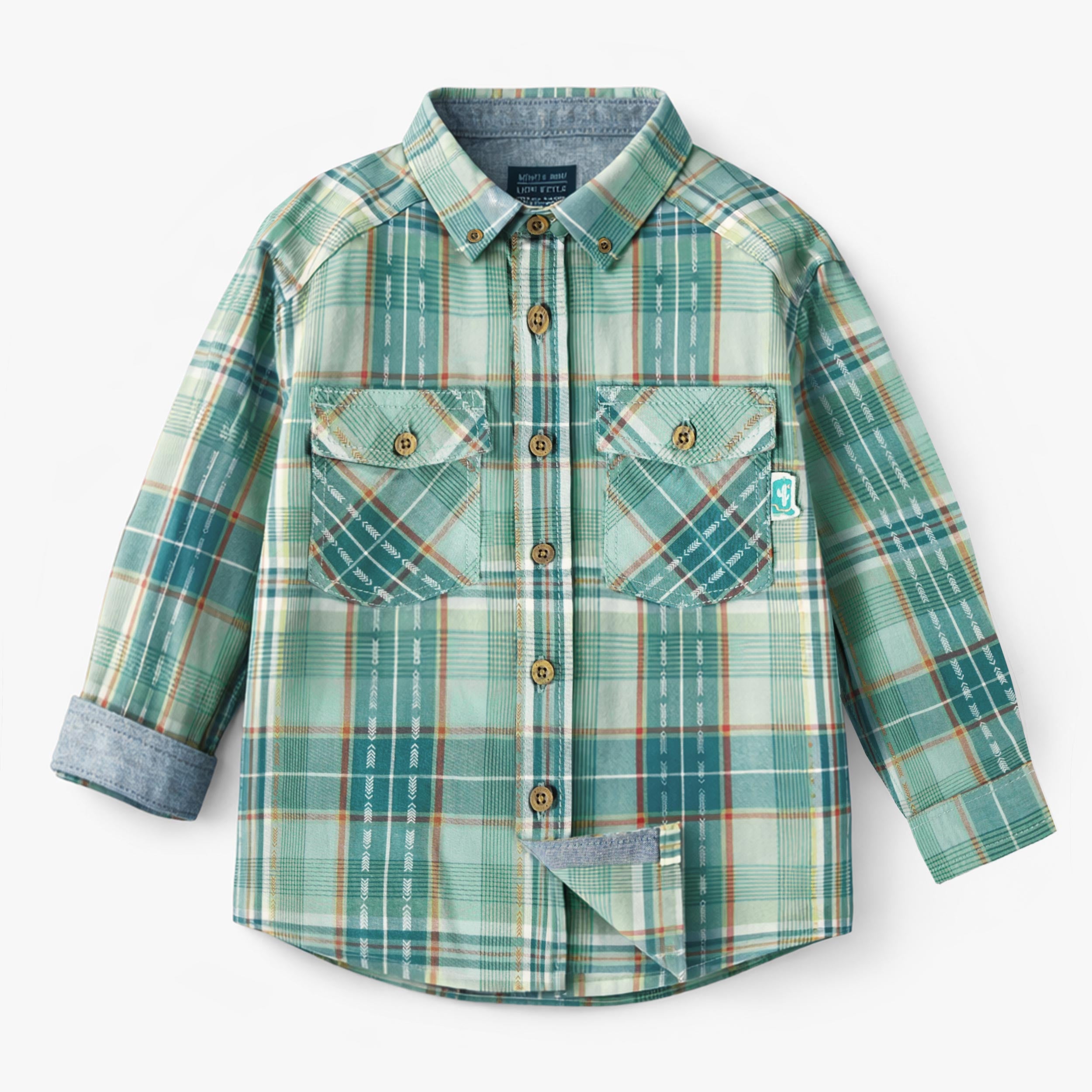 Chemise turquoise à carreaux, enfant - Souris Mini