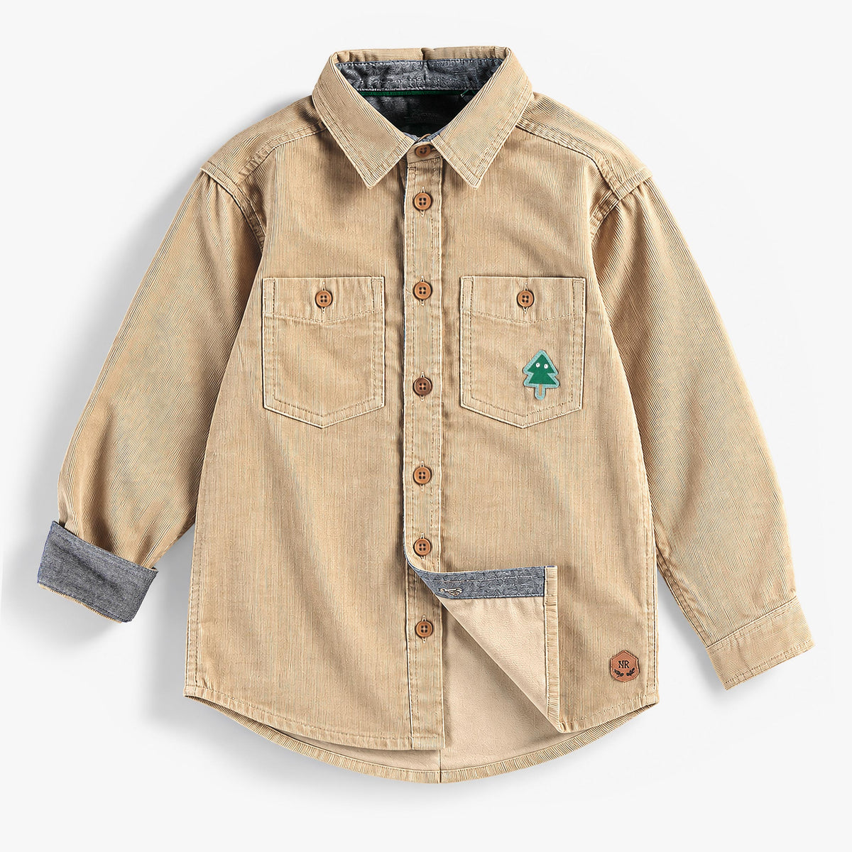 Chemise beige en velours côtelé, enfant garçon - Souris Mini