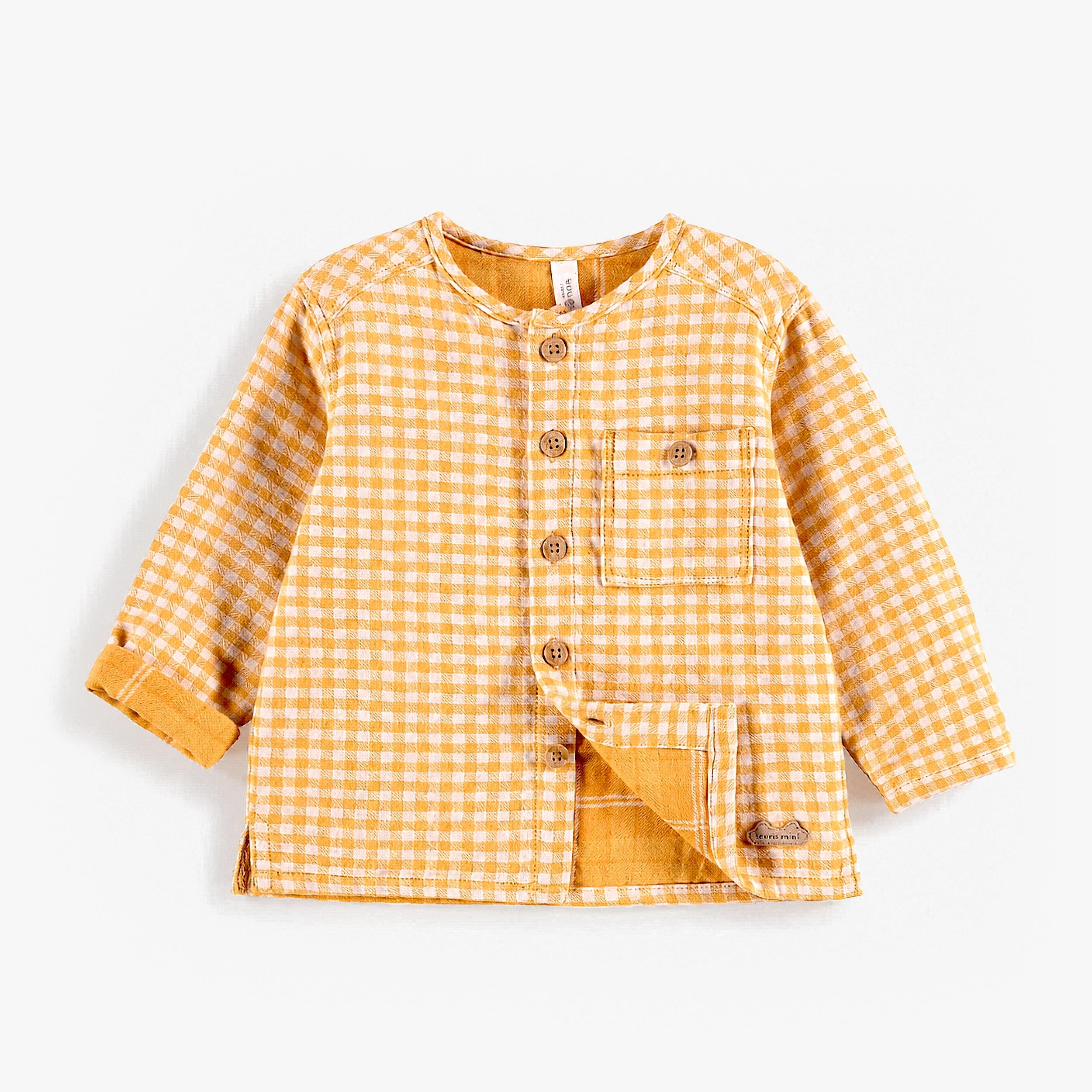Chemise jaune à carreaux, naissance - Souris Mini