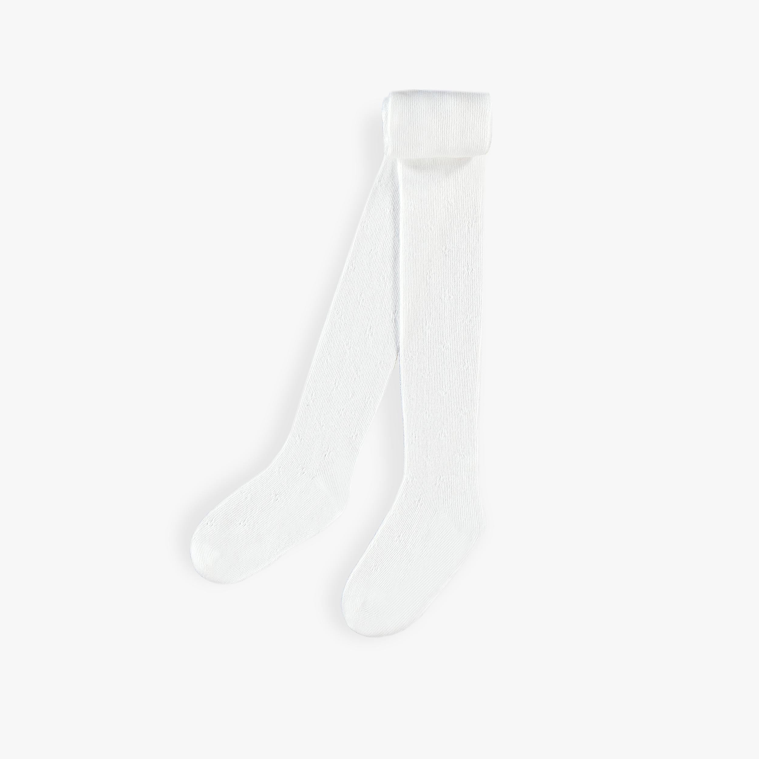 Collant blanc avec motif pointelle, bébé - Souris Mini