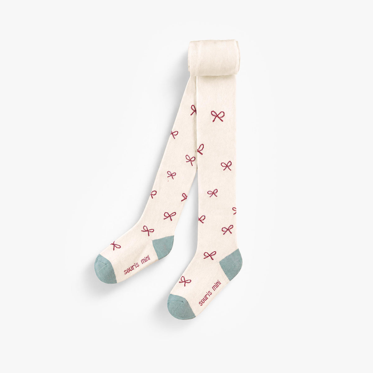 Collant crème à motif de petites boucles, bébé fille - Souris Mini