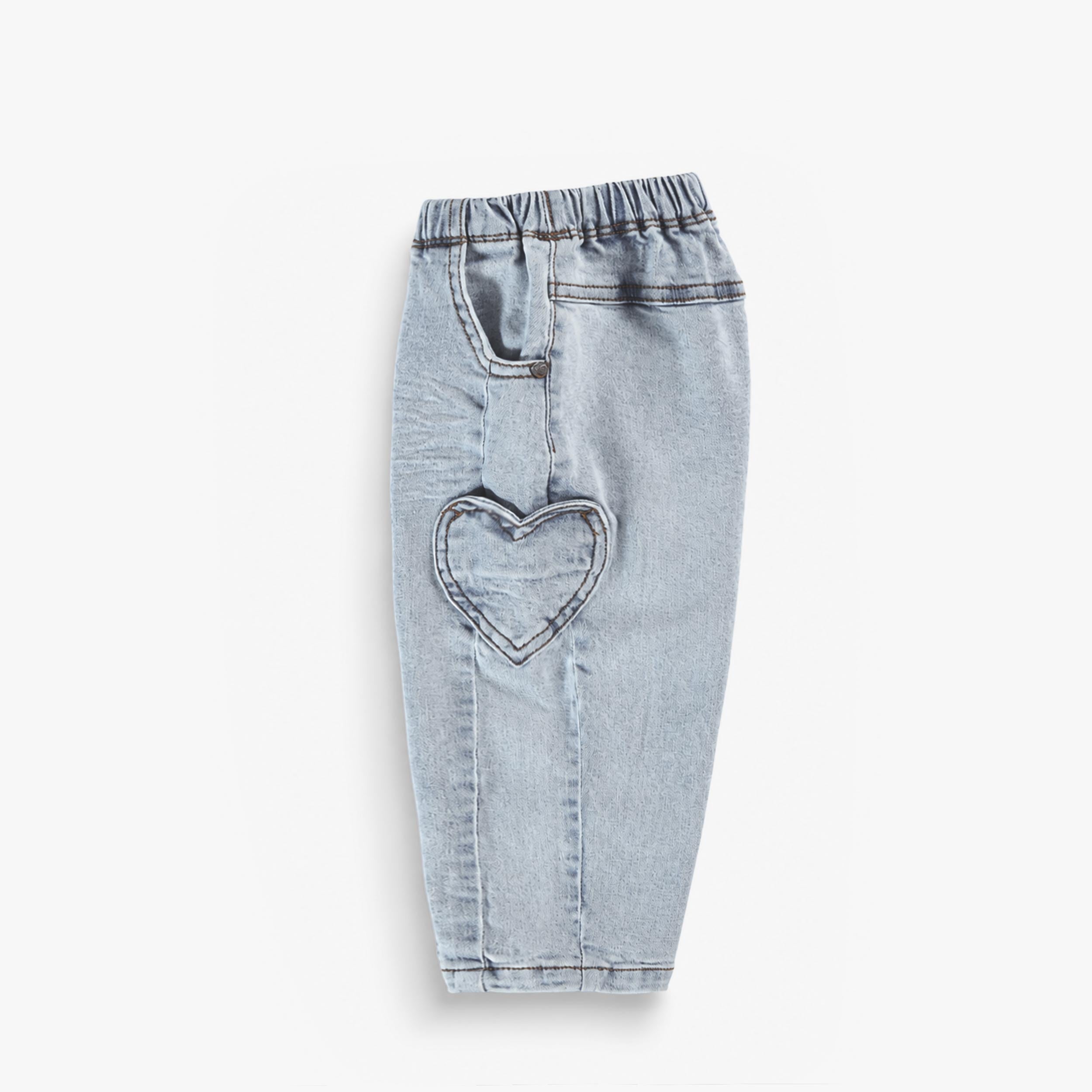 Côté du denim bleu avec poches cœur, bébé - Souris Mini
