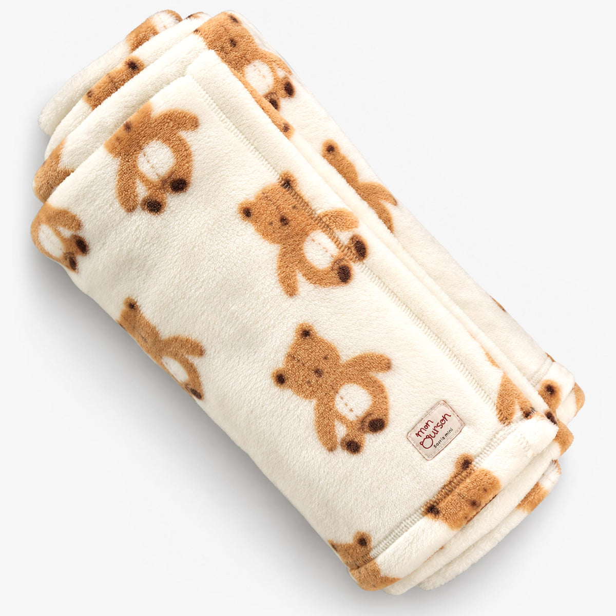 Couverture crème en peluche à motifs d’oursons - Souris Mini