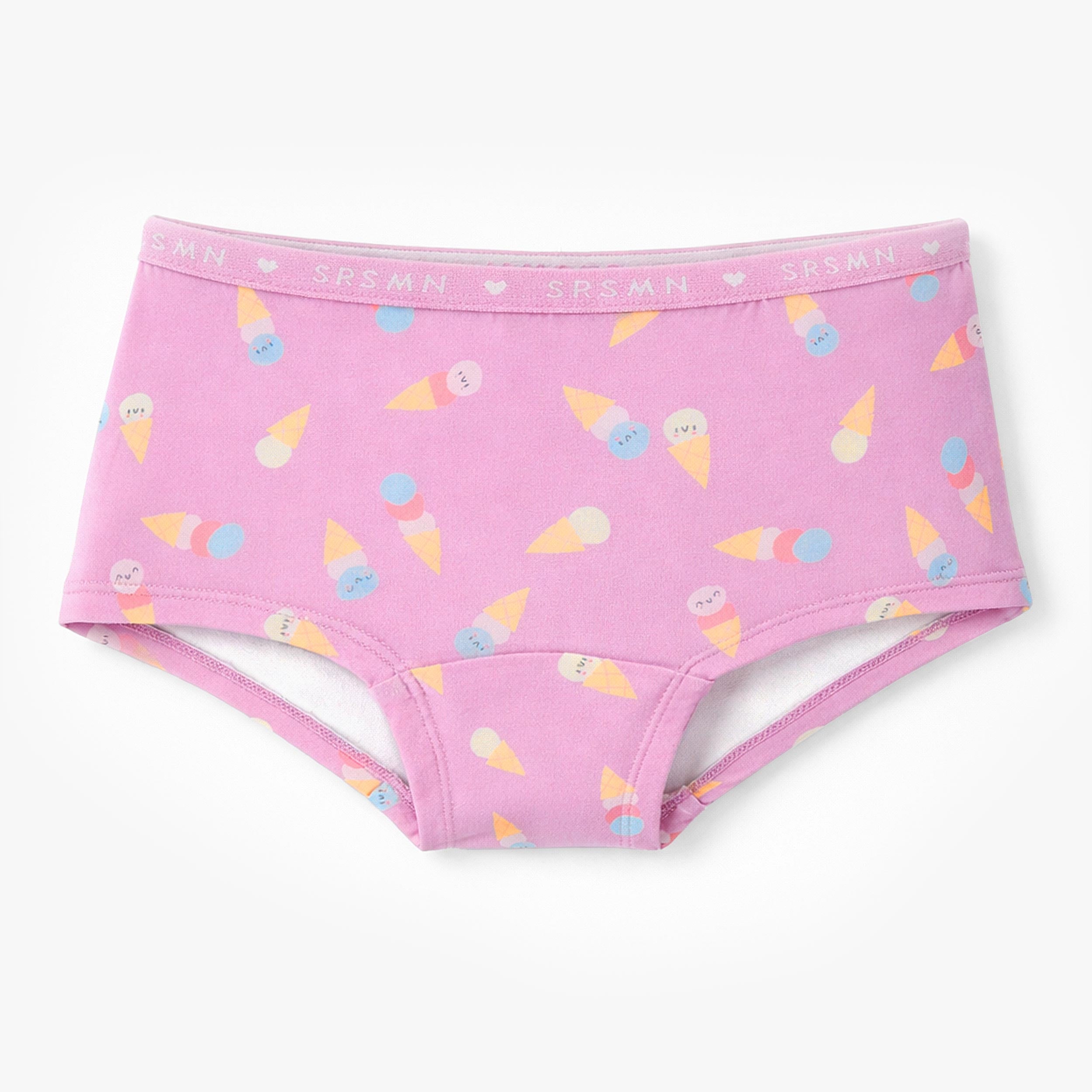 Culotte garçonne mauve à motifs de crèmes glacées, enfant - Souris Mini