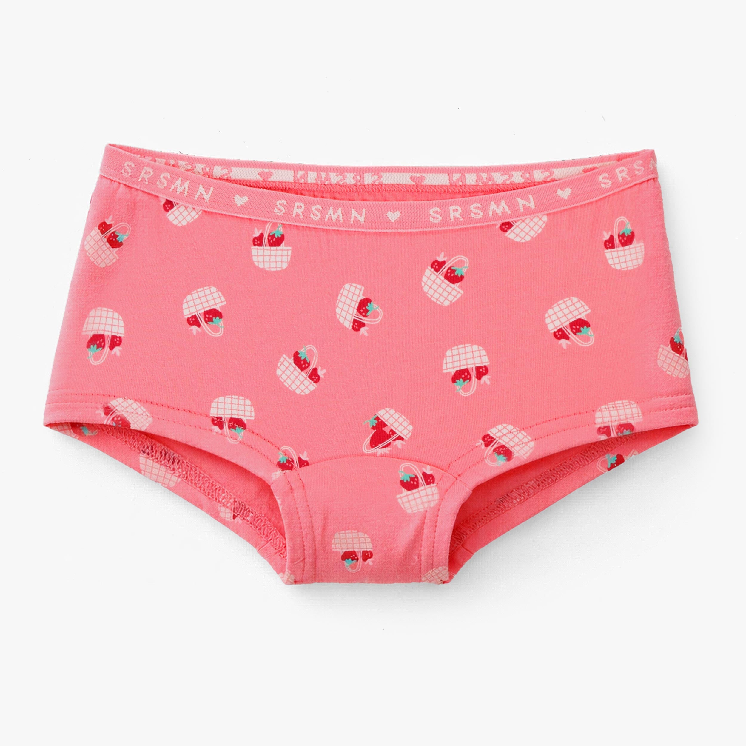 Culotte garçonne rose foncé à motifs de paniers de fraises, enfant - Souris Mini
